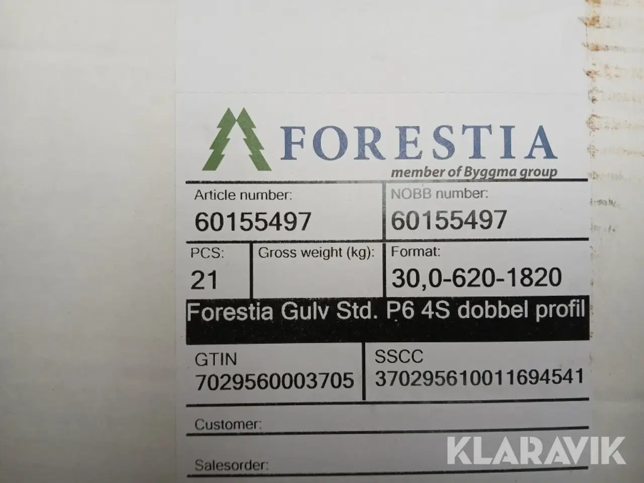 Billede 5 - Spångulv 30mm delvis skadet Foresta P6 4S dobbel profil