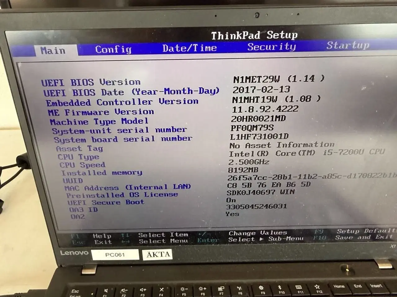 Billede 4 - Bærbar computer LENOVO X1 Carbon 5th Gen.