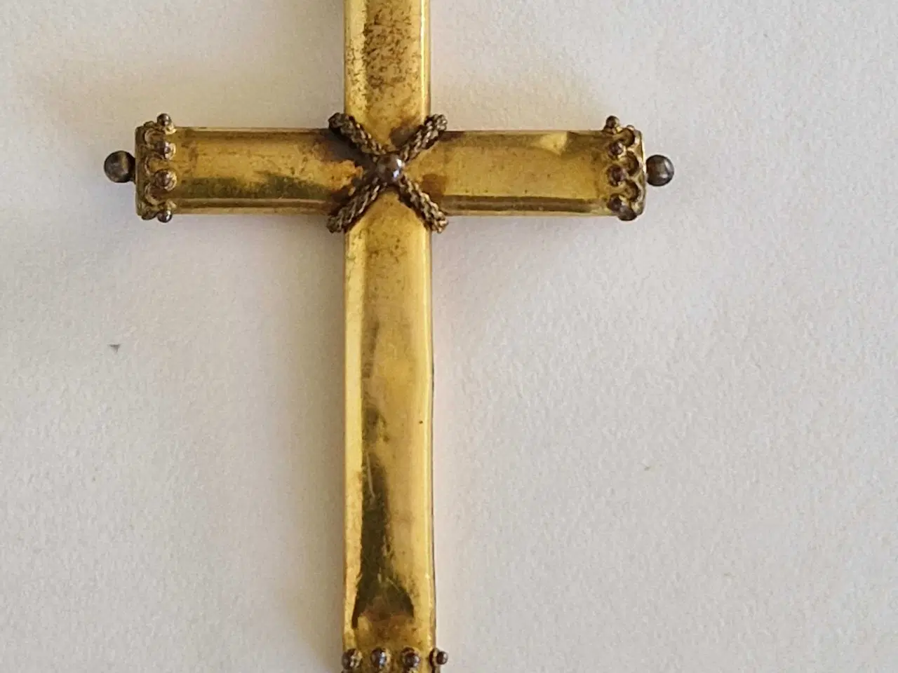 Billede 1 - Antikt forgyldt edwardiansk kors fra ca år 1900