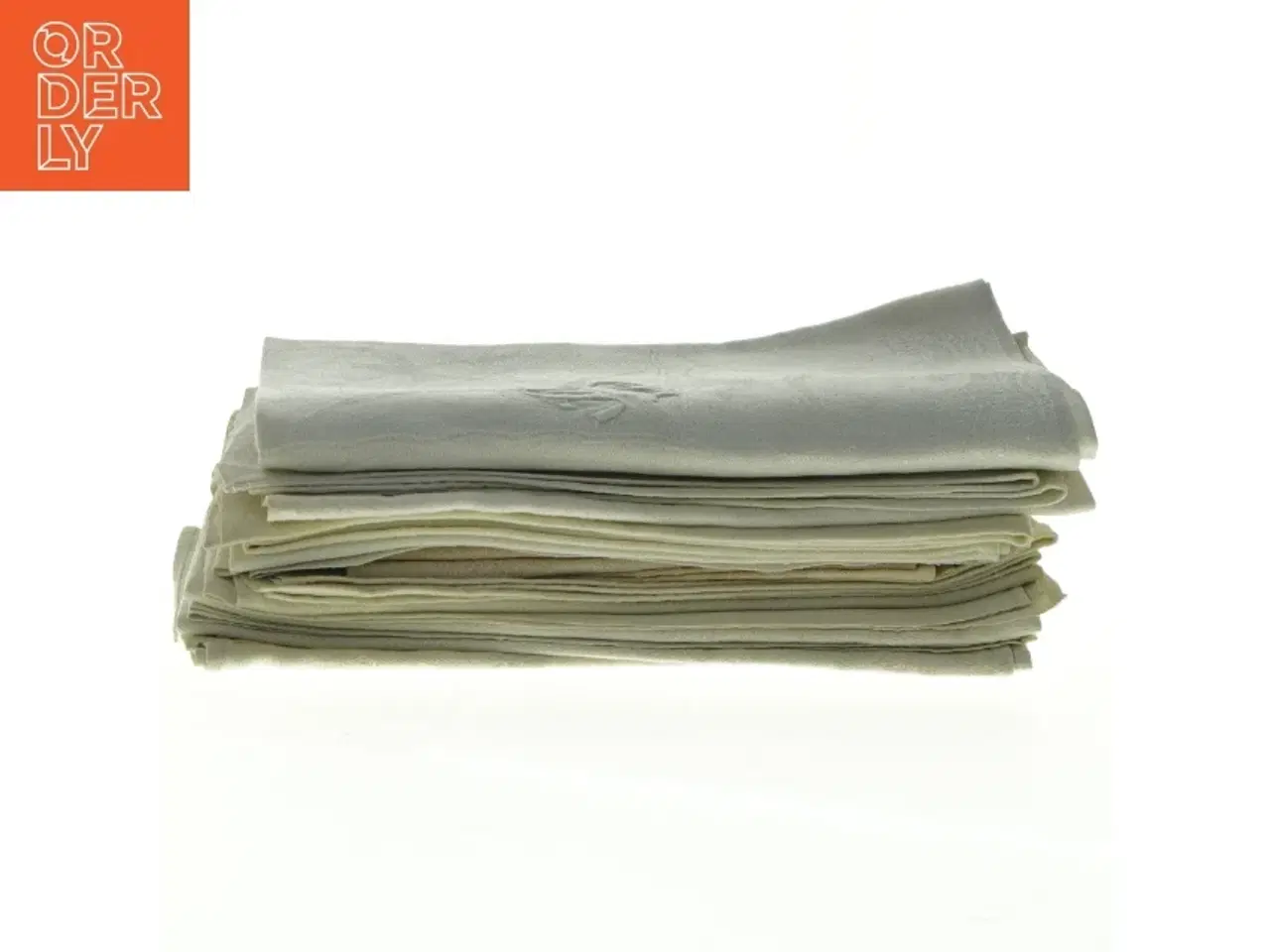 Billede 2 - Servietter i stof med broderet monogram (str. 47 x 47 cm)