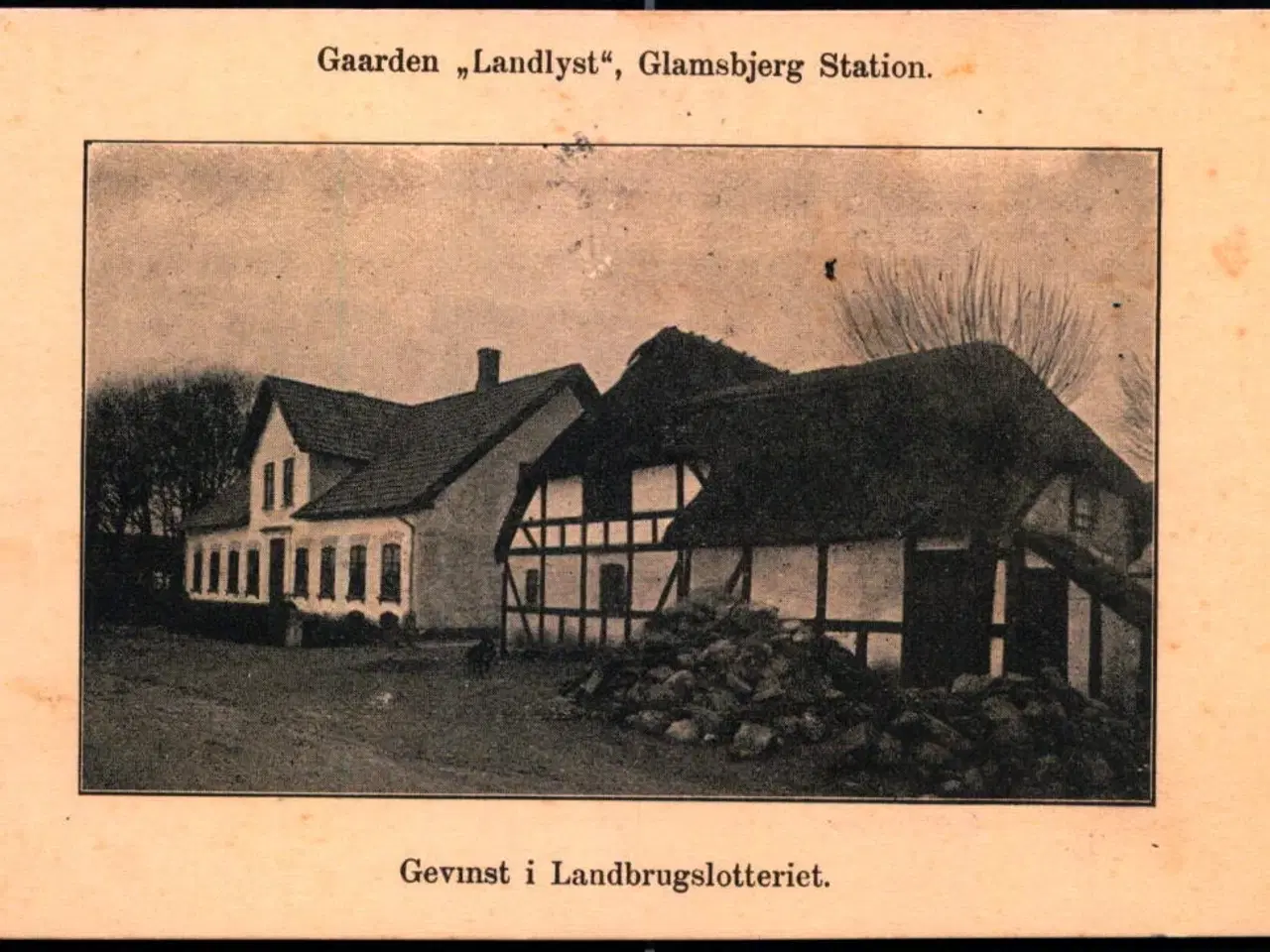 Billede 1 - Gaarden "Landlyst" Glamsbjerg Station - Gevinst i Landbrugslotteriet - u/n - Brugt