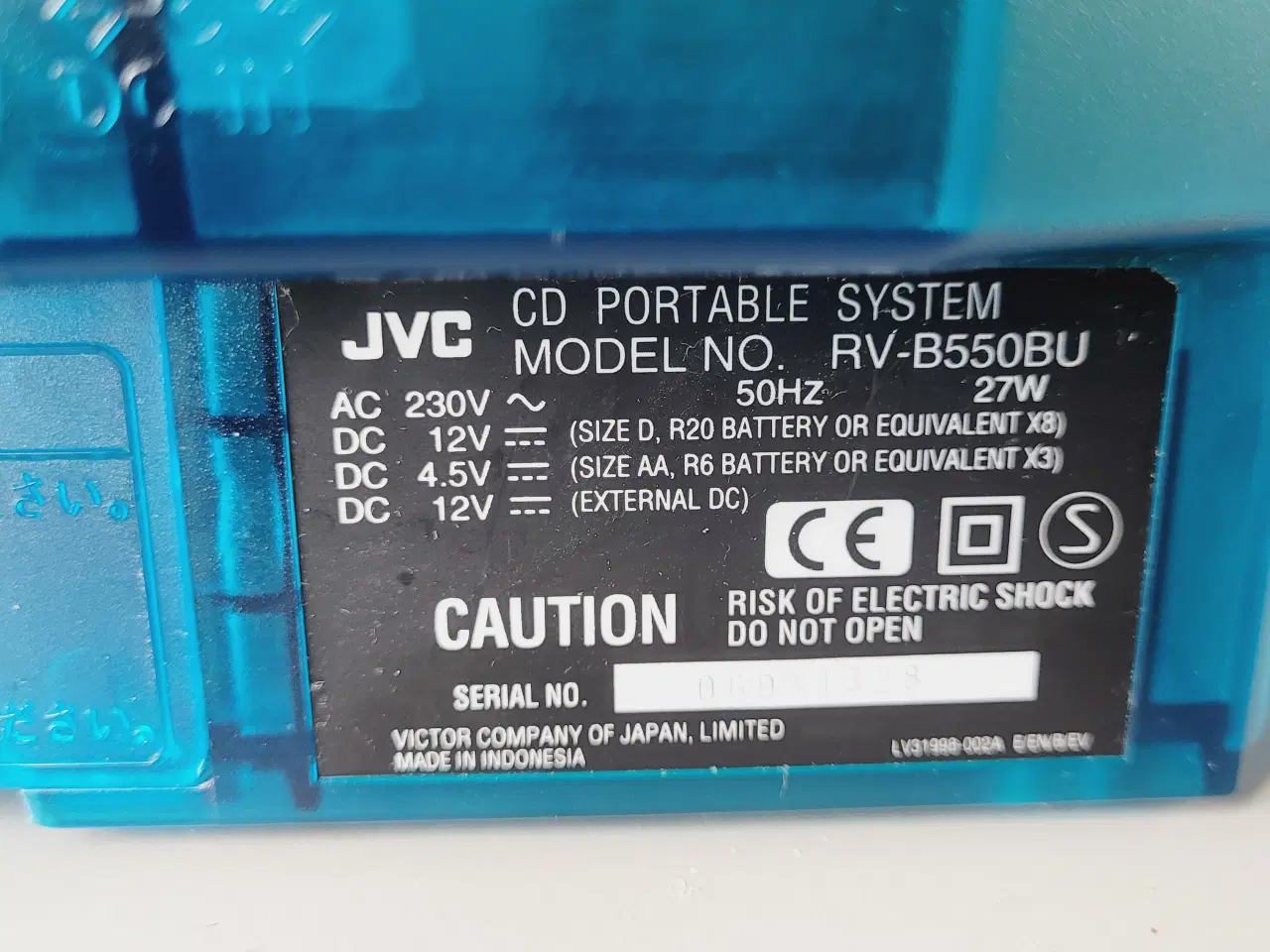 Billede 7 - ⭐️· JVC RV-B550BU CD Portable System Boomblaster 