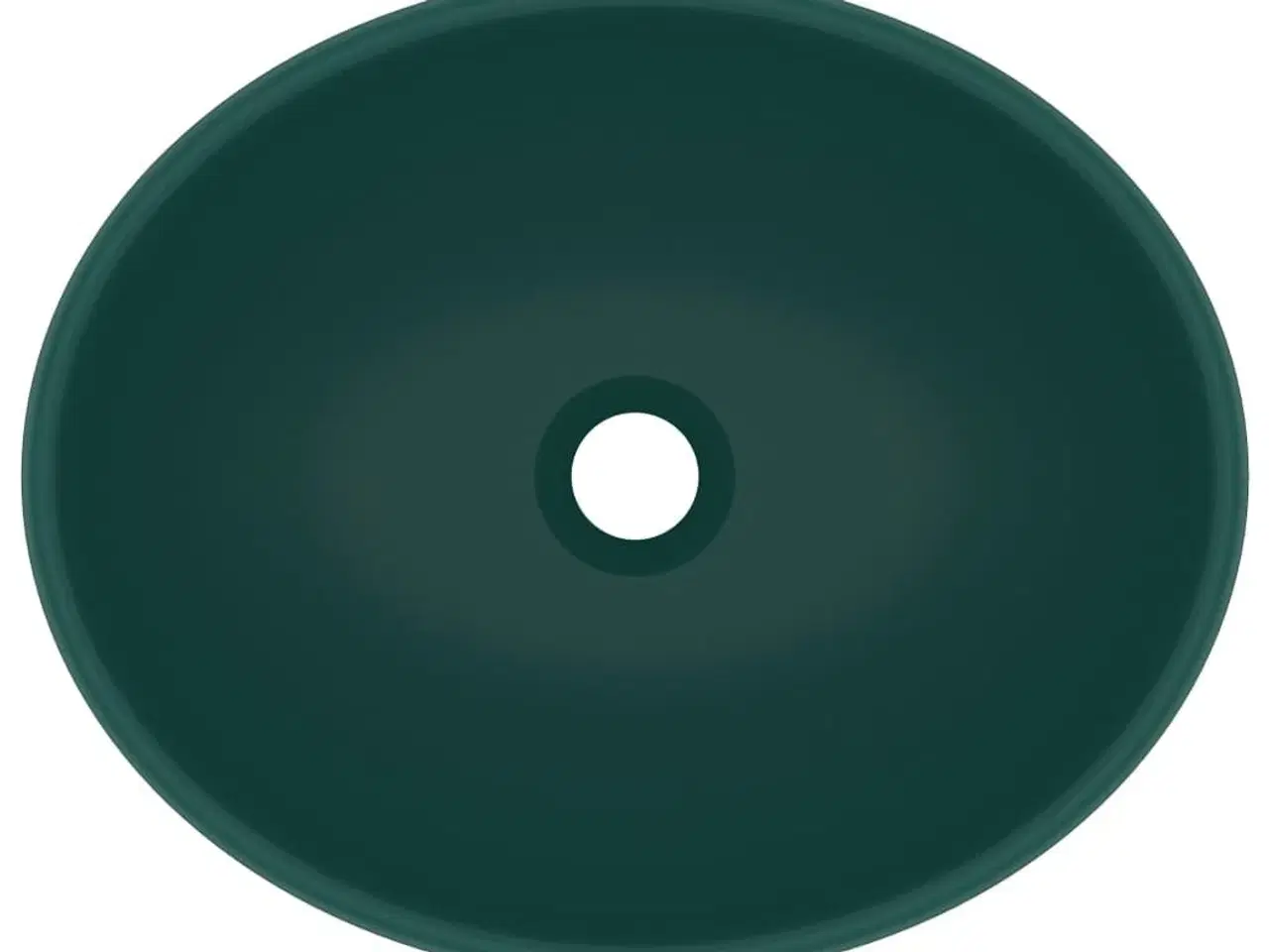 Billede 4 - Luksuriøs håndvask 40x33 cm keramisk oval mat mørkegrøn