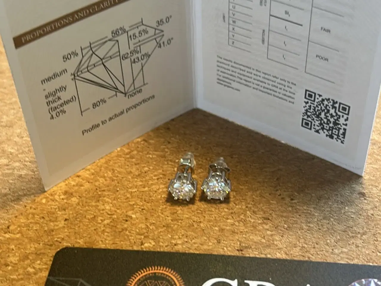 Billede 6 - Moissanite Halo øreringe 1 ct · Hvidguld · GRA-cer