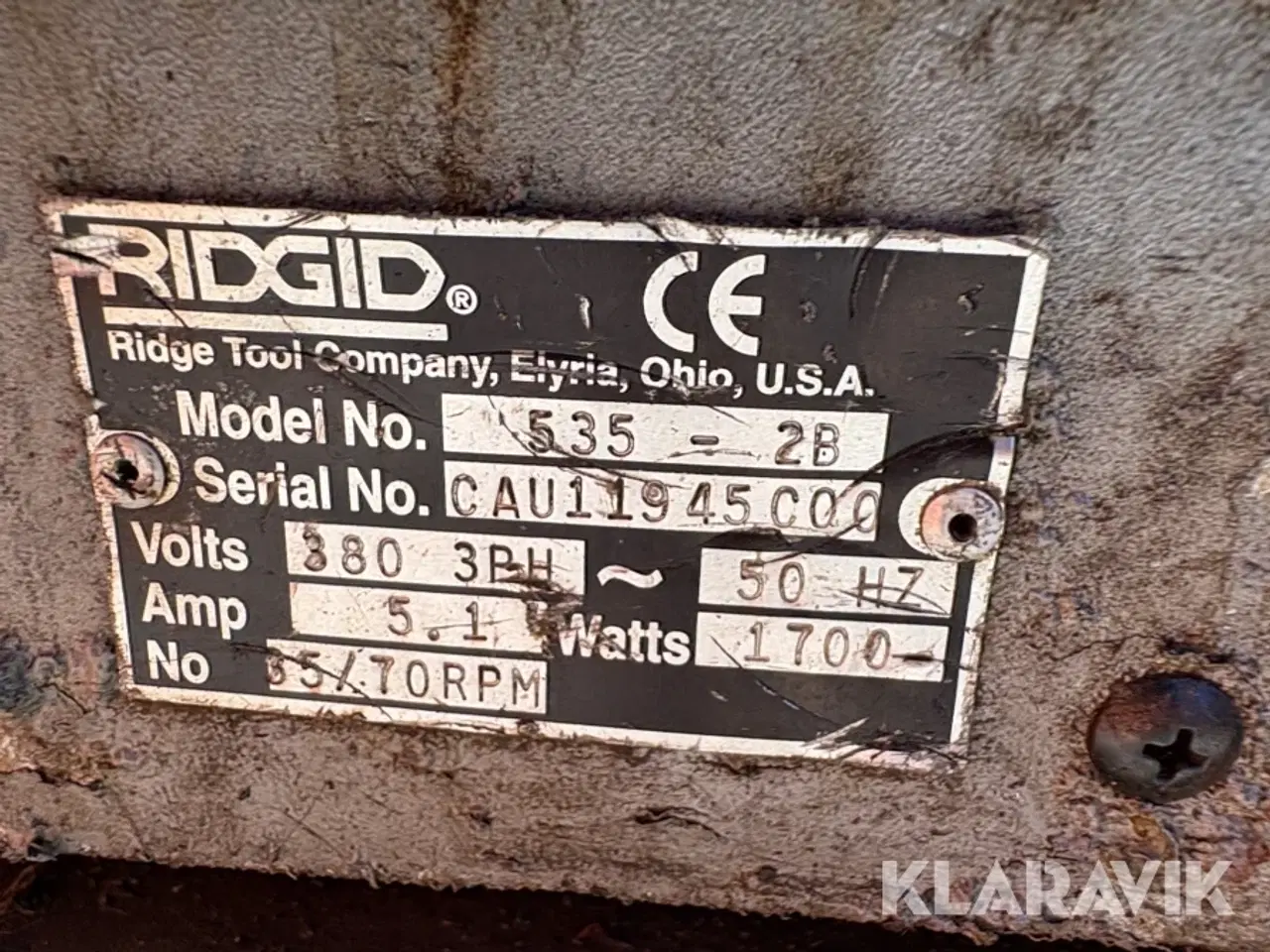 Billede 5 - Rørgevindskæremaskine Ridgid 535-2B