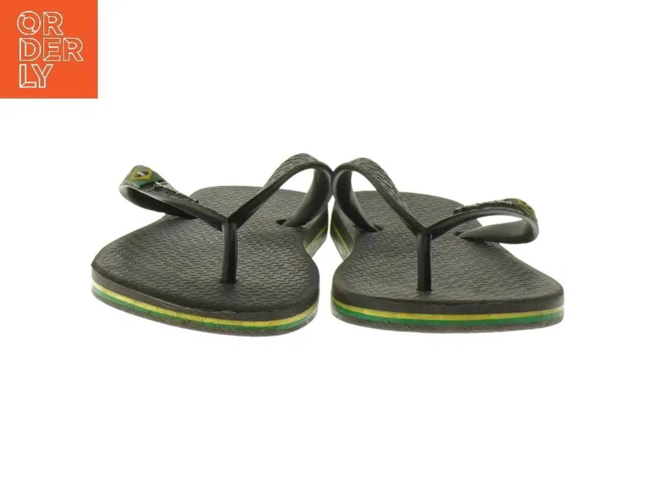 Billede 3 - Sort flip flops med brasiliansk flag fra Havaianas (str. 29 )