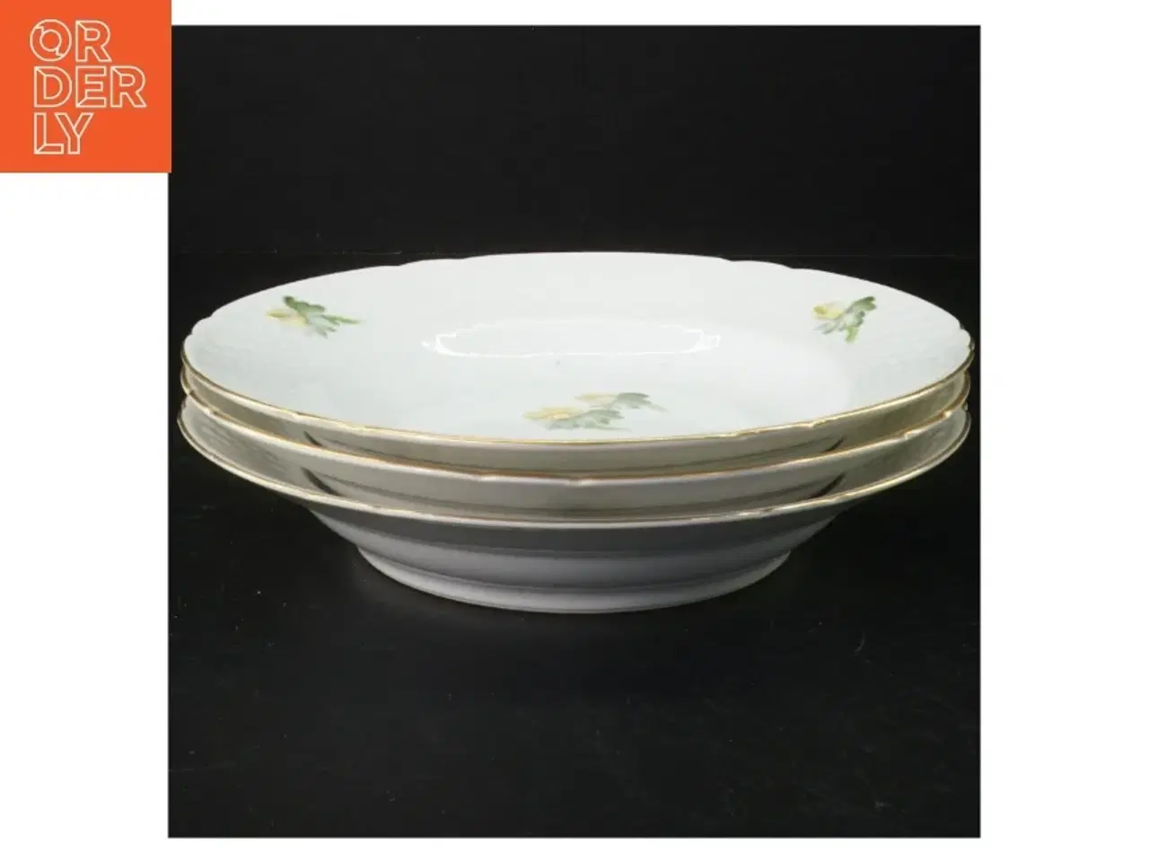 Billede 1 - Dybe porcelænstallerker med Erantismotiv (3 stk) fra B&G (str. Ø 21 cm)