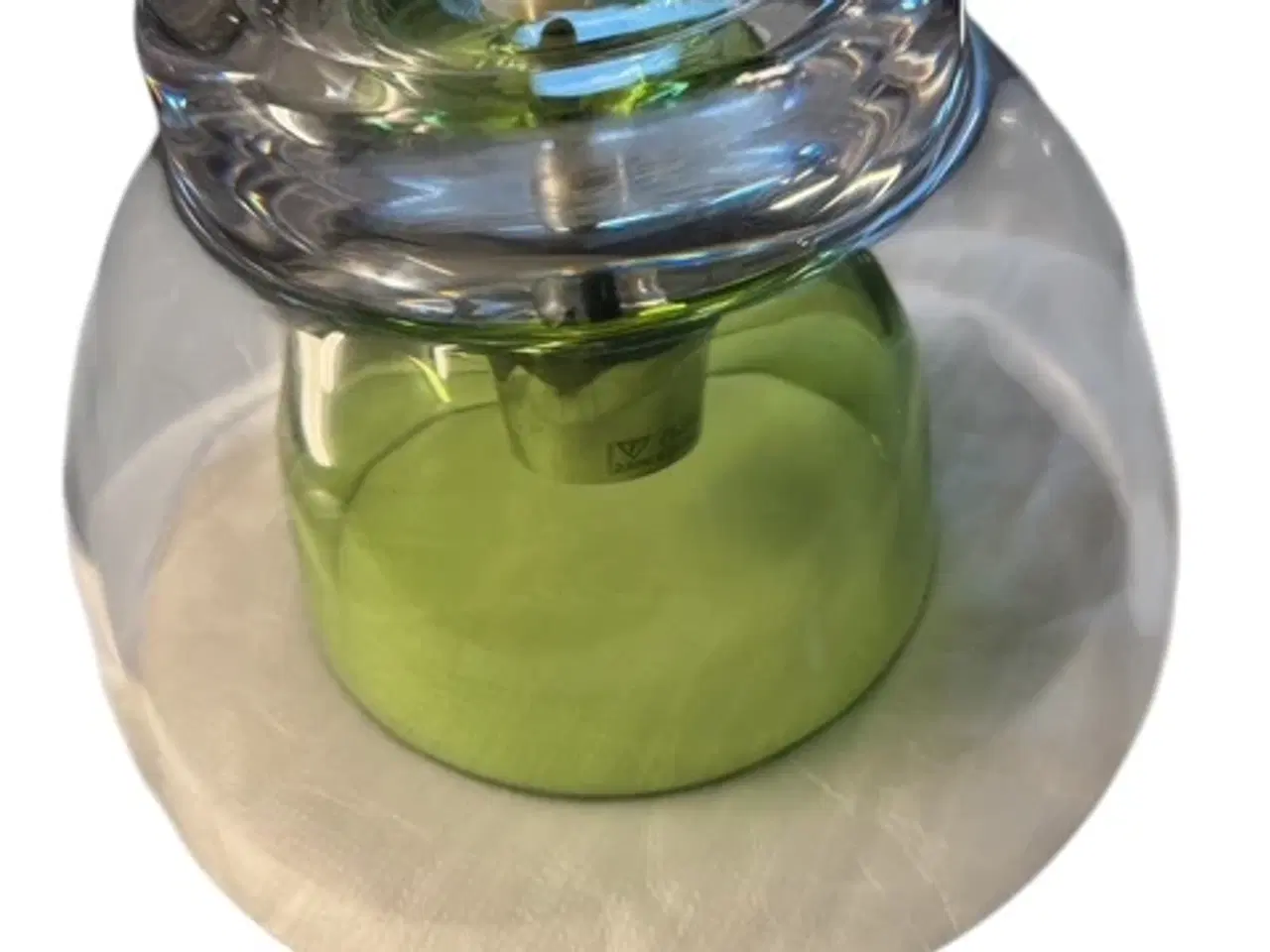 Billede 4 - Loftslampe i grøn og klar akrylplast.