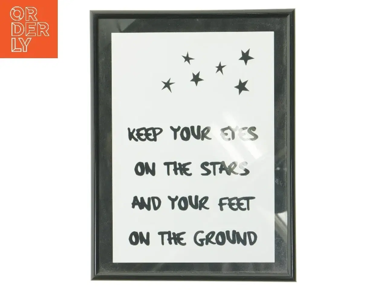 Billede 1 - Sort billedramme med tekst (str. 19 x 25 cm)