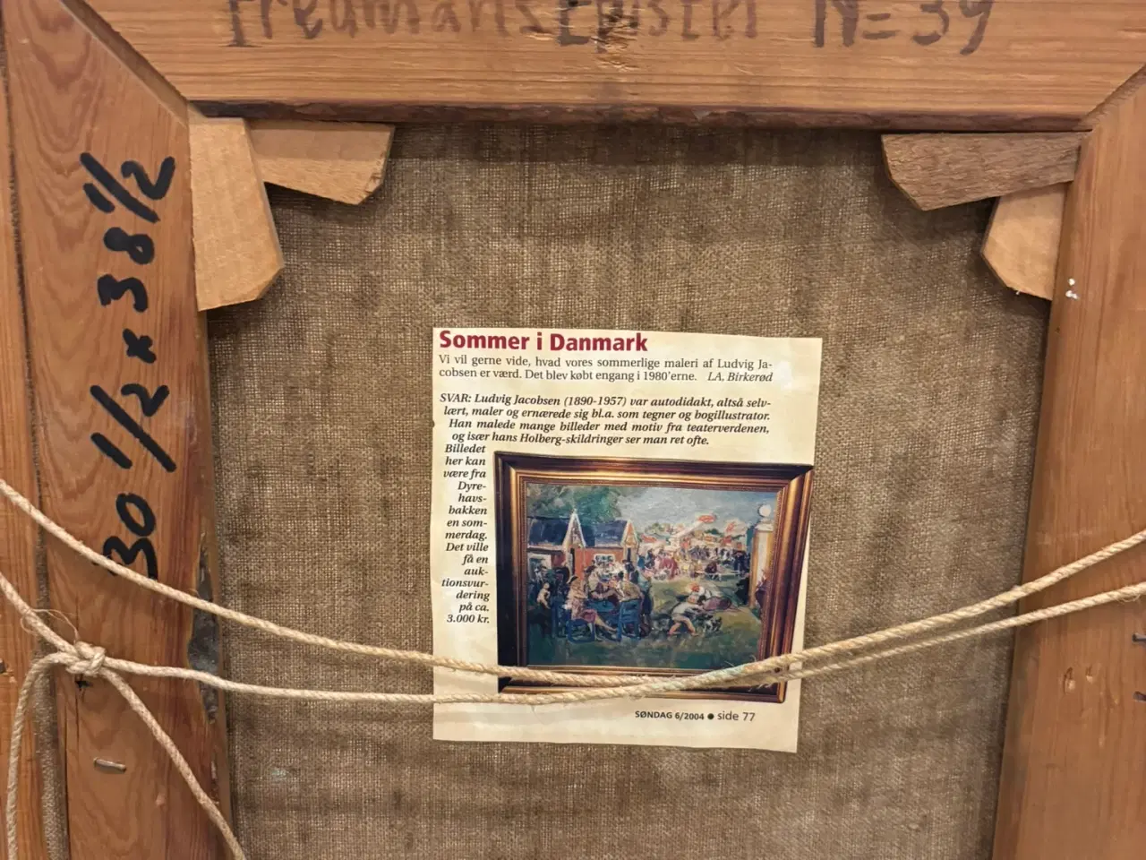 Billede 3 - Signeret Ludvig Jacobsen maleri – olie på lærred