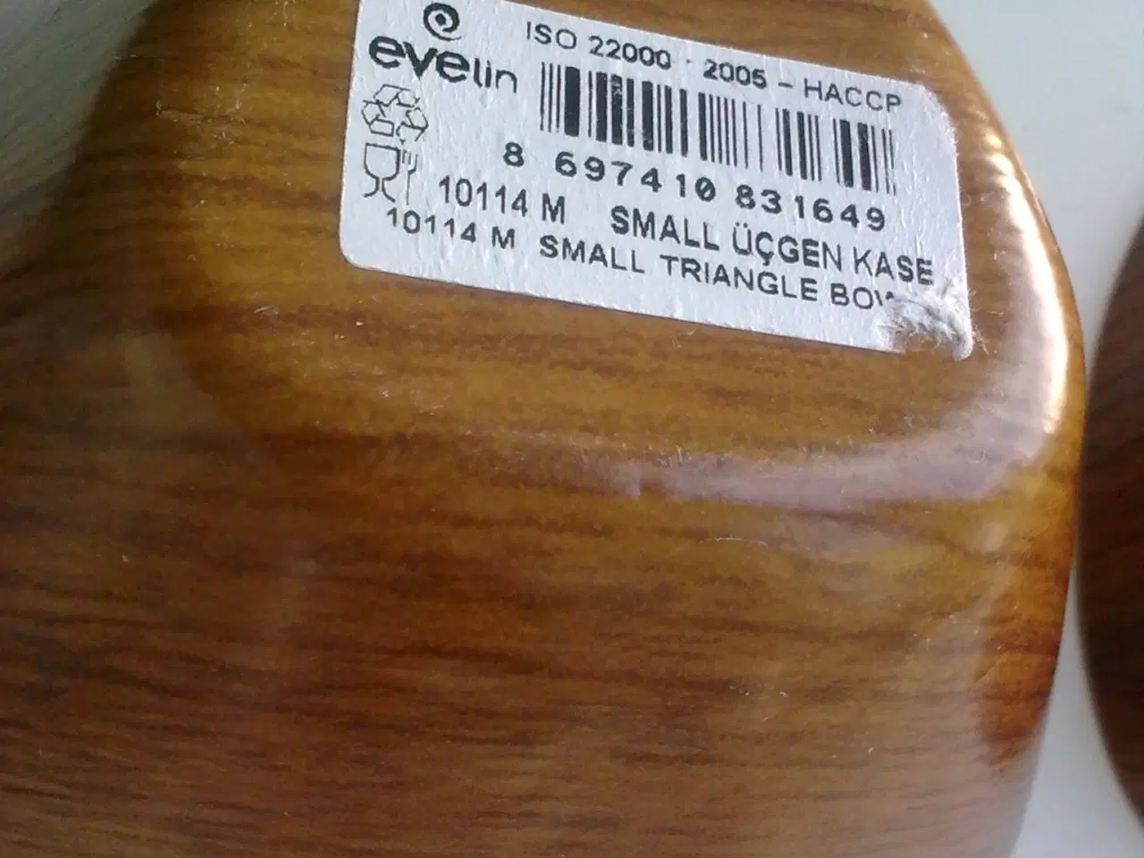 Billede 3 - Evelin slikskål imiteret træ MINI snack