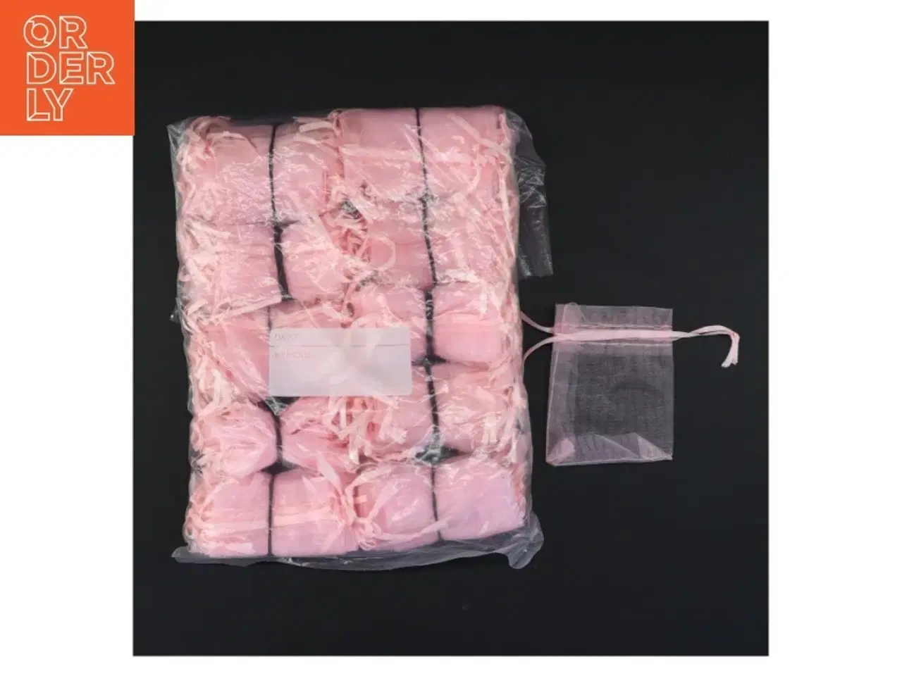 Billede 1 - 100 Små rosa smykkeposer eller risposer i chiffon (str. 8,5 x 6,5 cm)