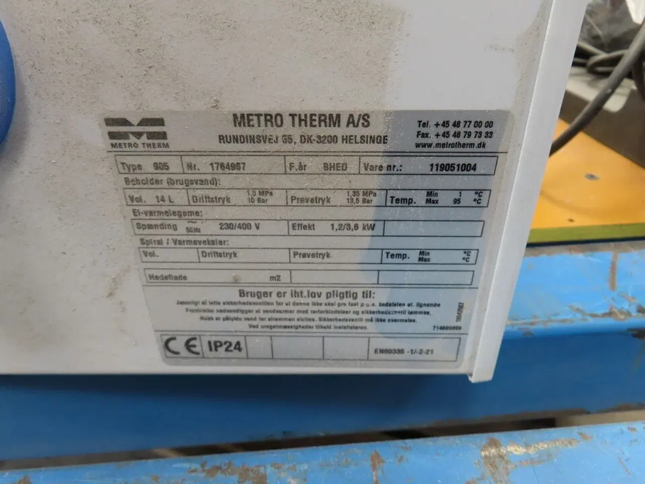 Billede 2 - METRO THERM Varmvandsbeholder