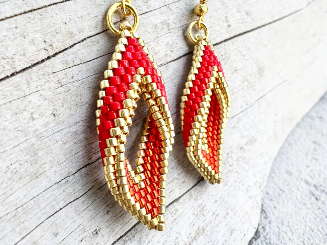 Billede 4 - Håndlavede perle øreringe 