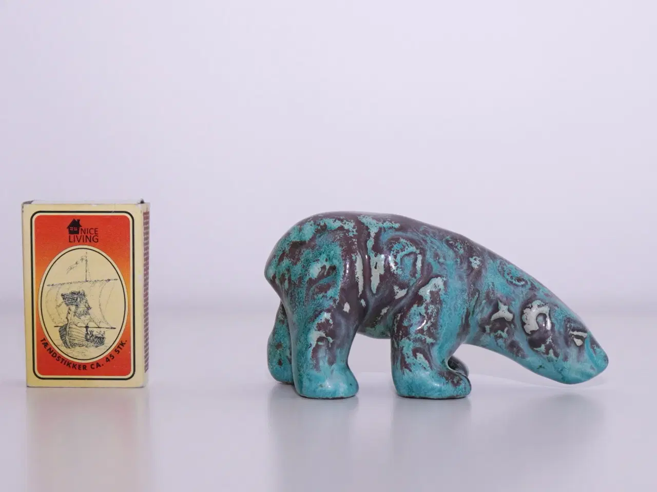 Billede 2 - Ældre isbjørn med smuk glasur fra Michael Andersen