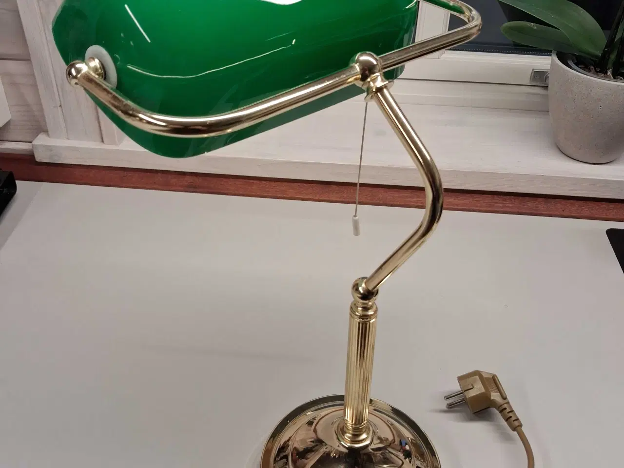 Billede 2 - Bordlampe "Banker's" m grøn skærm.