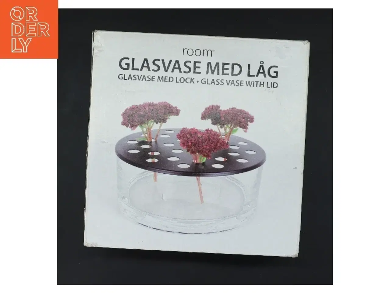 Billede 1 - Glasvase med låg med huller i (str. Ø 20 cm)
