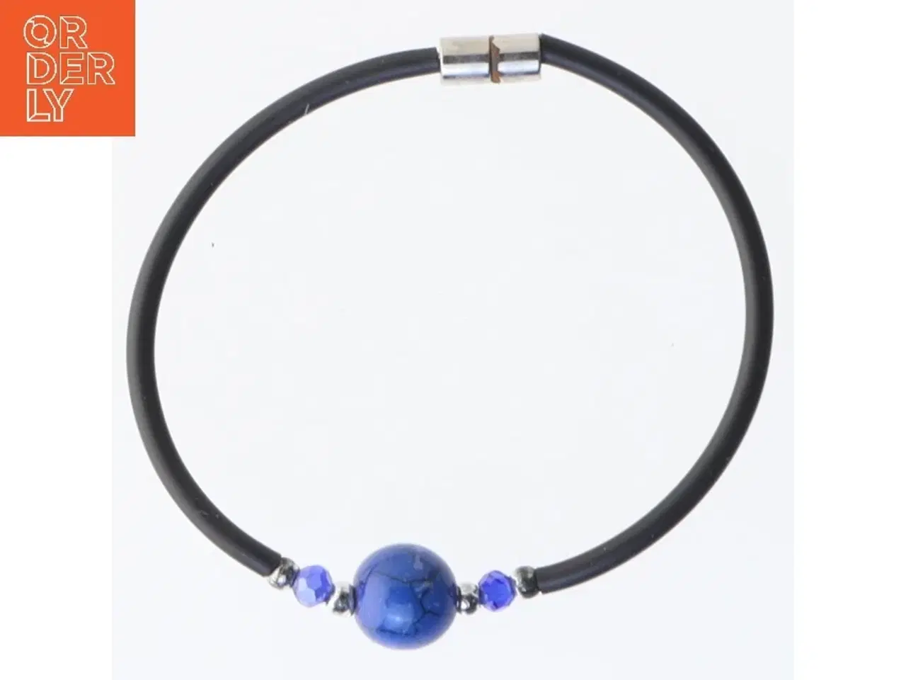 Billede 1 - Armbånd med blå perler (str. Ø 6 cm)