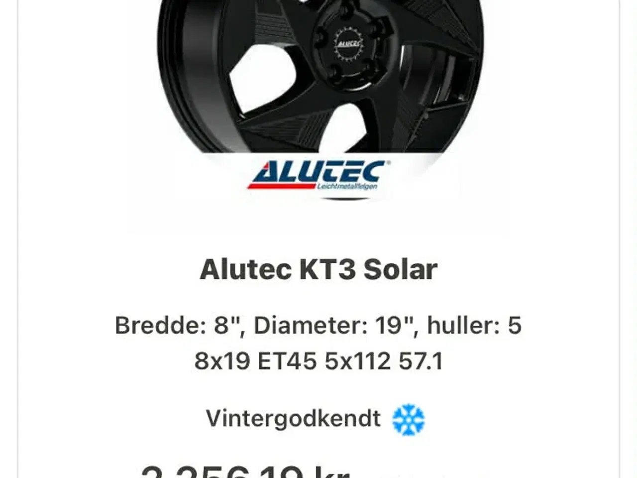 Billede 1 - Alu. fælge. Alutec KT3 Solar
