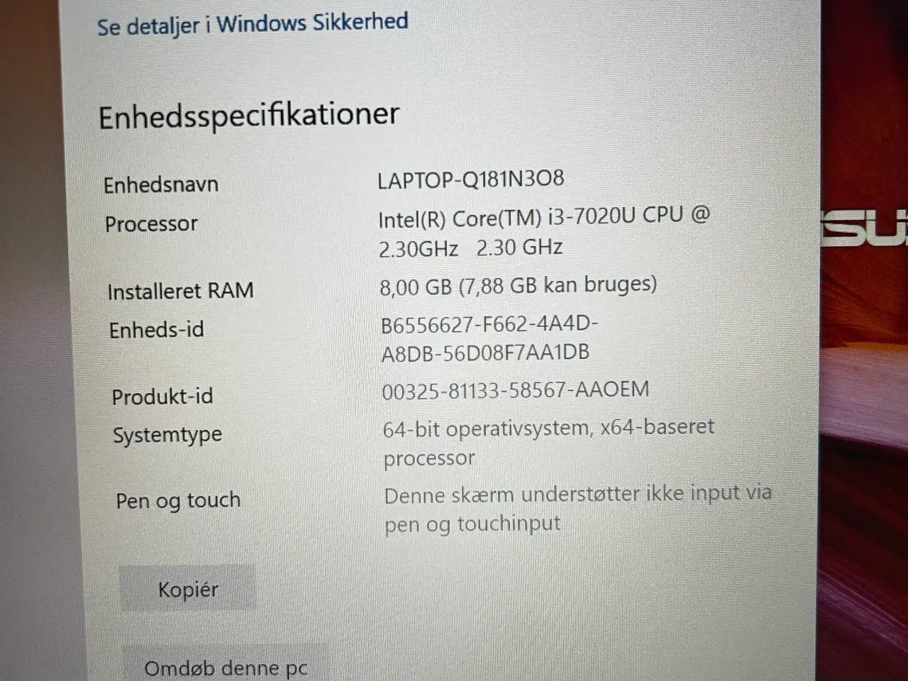 Billede 6 - ASUS Laptop – Intel i3 / 8GB RAM – God til studie 