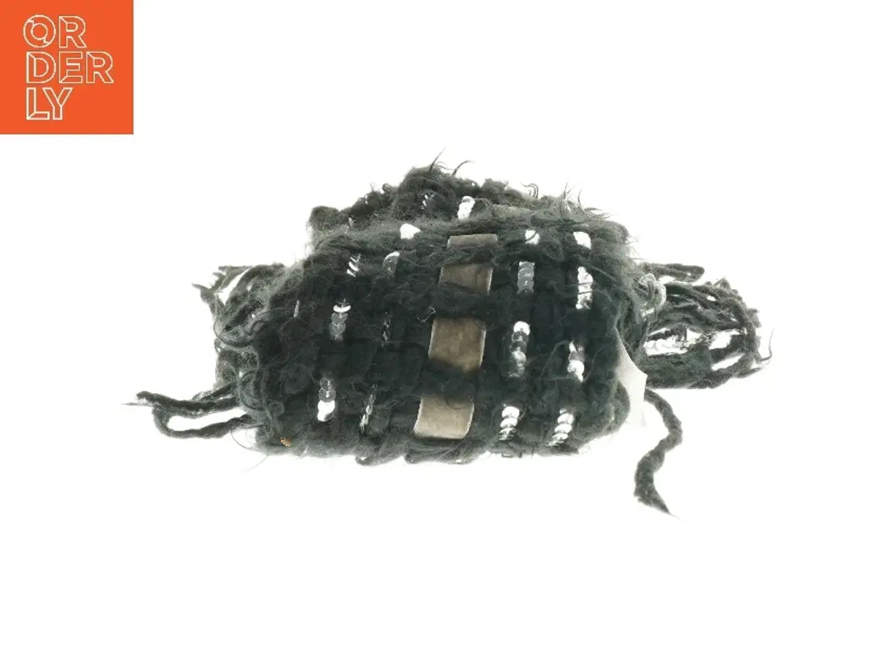 Billede 2 - Dekorativt sort tørklæde Soaked in Luxurymed frynser (str. 172 cm)