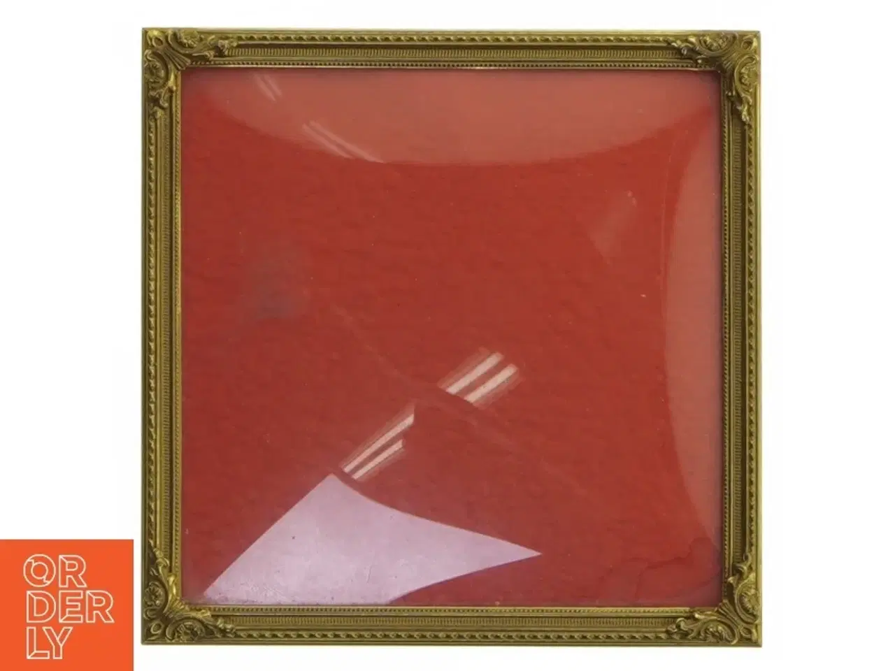 Billede 1 - Guldfarvet kvadratisk billedramme (str. 13,5x13,5 cm)