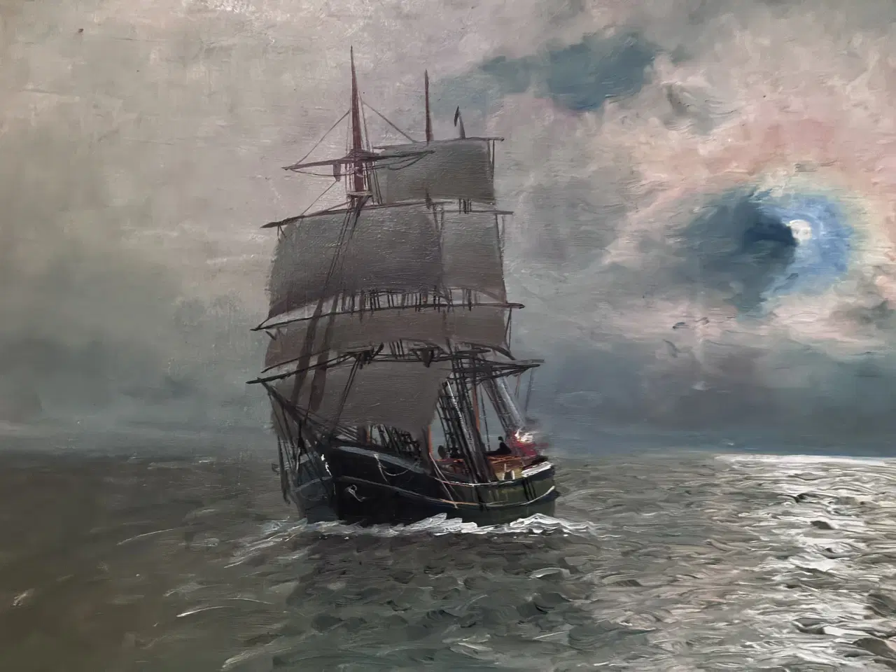 Billede 2 - Oliemaleri marinemaler Alfred Jensen (1859-