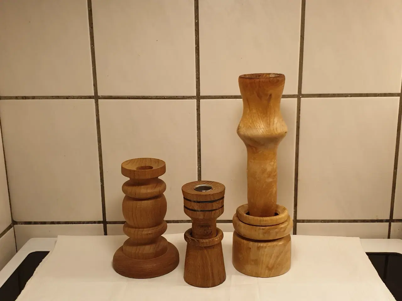 Billede 1 - Lysestager 3stk ialt30kr