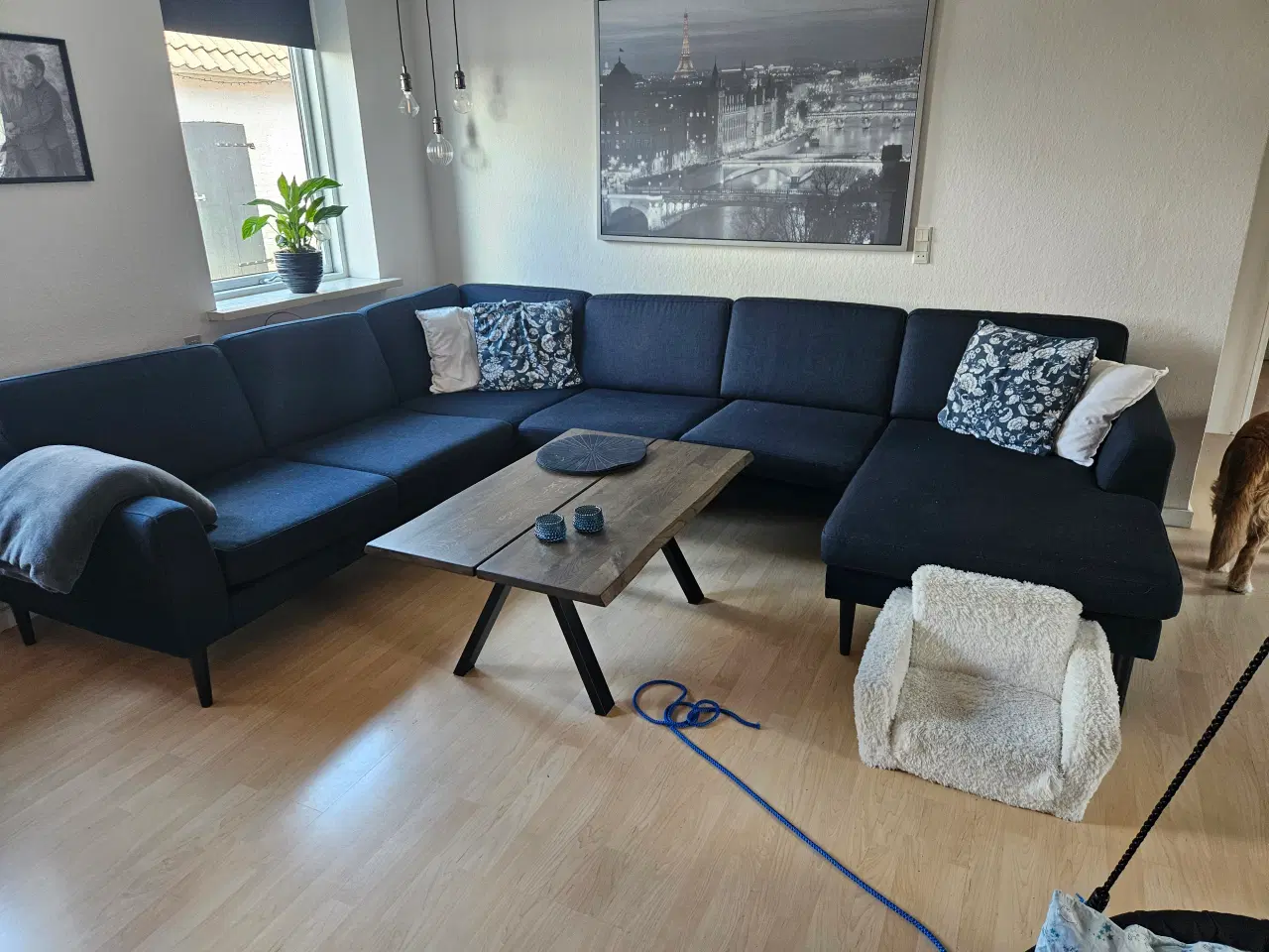 Billede 3 - Blå stof sofa