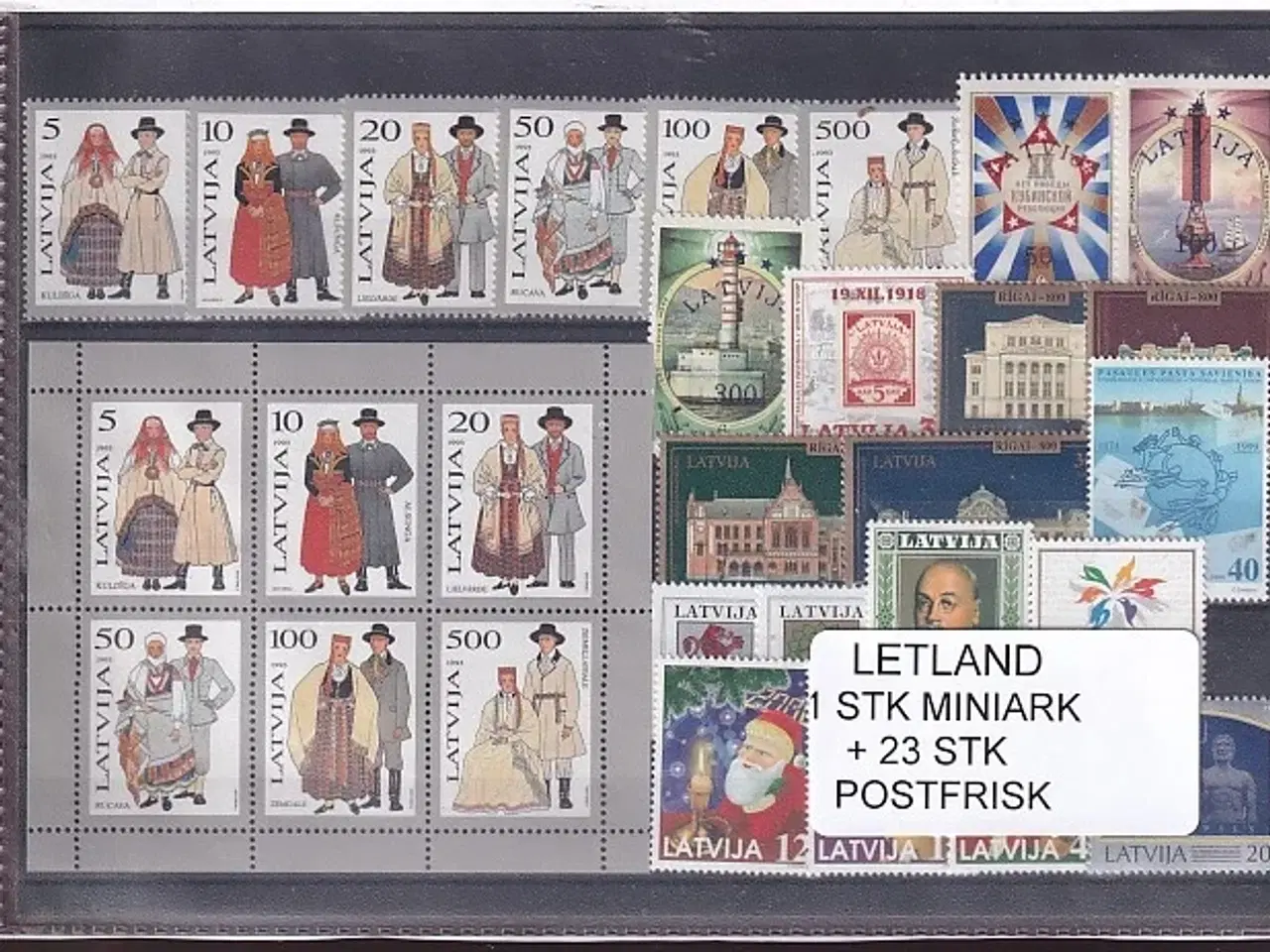 Billede 1 - Letland Samling - 1 Stk. Miniark + 23 Stk. - Postfrisk