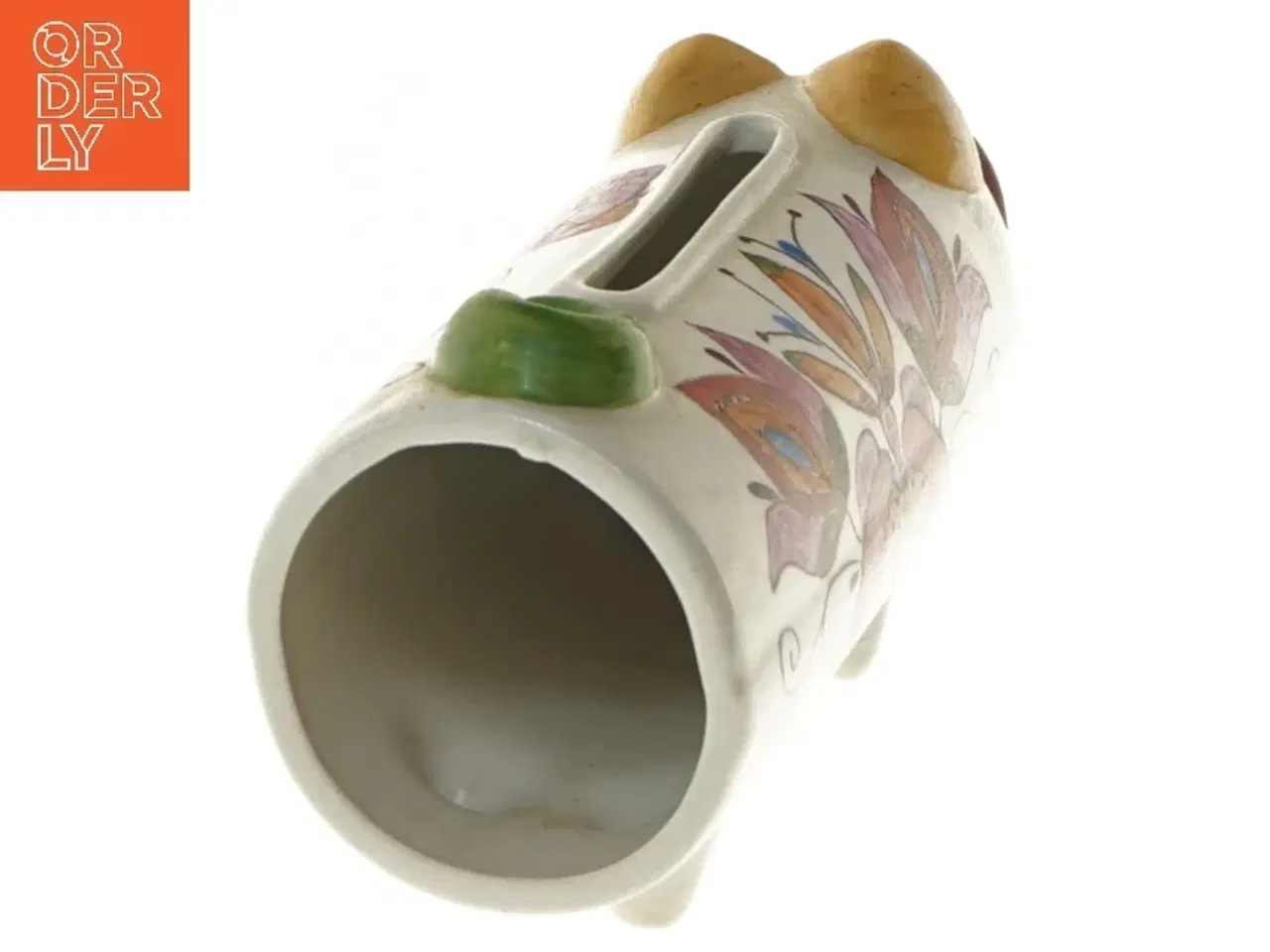 Billede 4 - Keramisk sparegris med dekorationer (str. 21 cm)