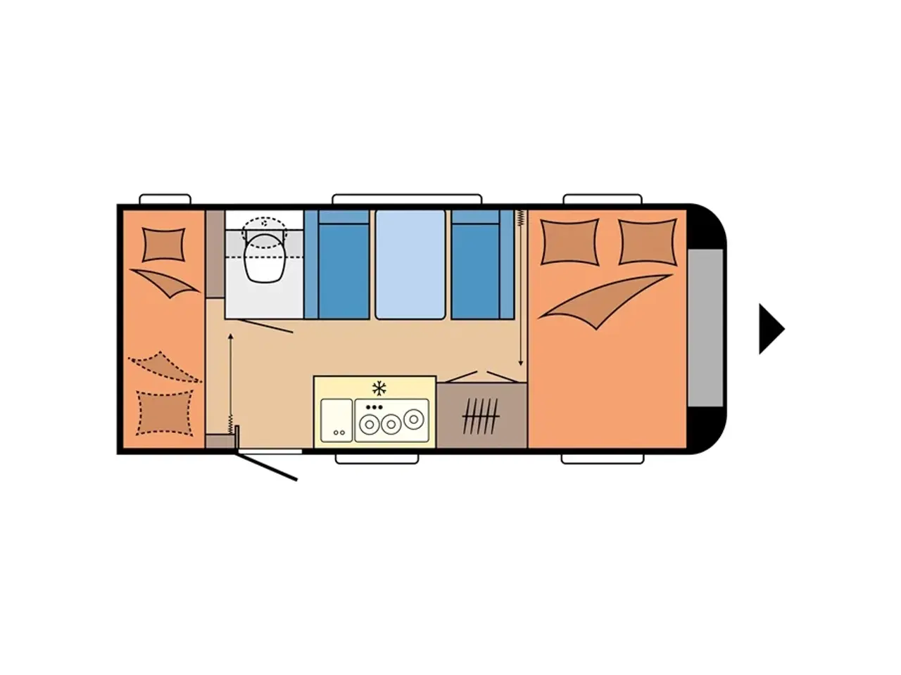 Billede 2 - 2024 - Hobby On Tour 470 KMF   Sønderjyllands aut. HOBBY forhandler. Denne vogn er NU PÅ LAGER TIL OMGÅENDE LEVERING !!