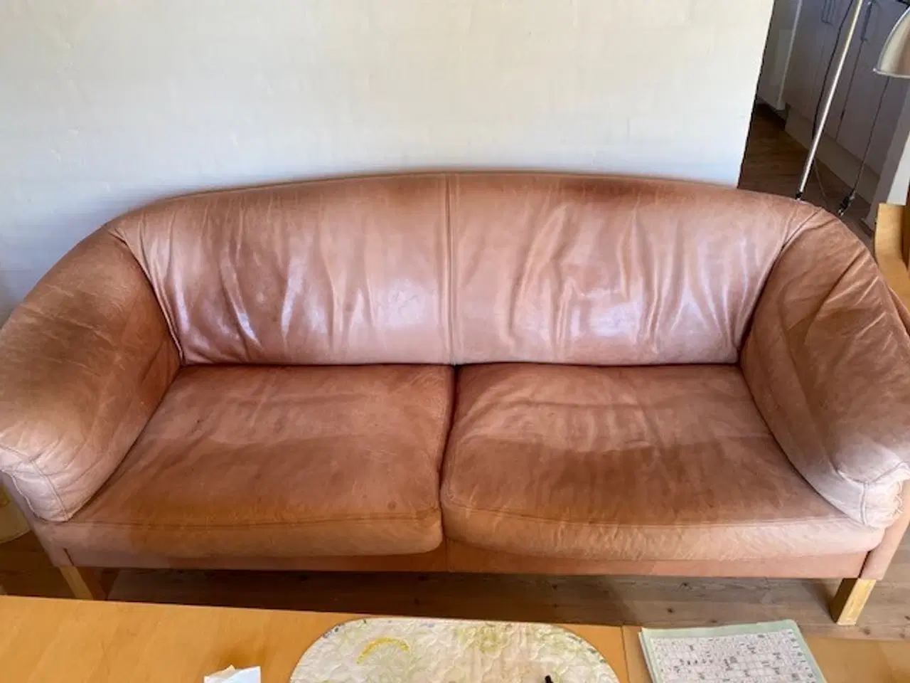 Billede 1 - lædersofa i brunt