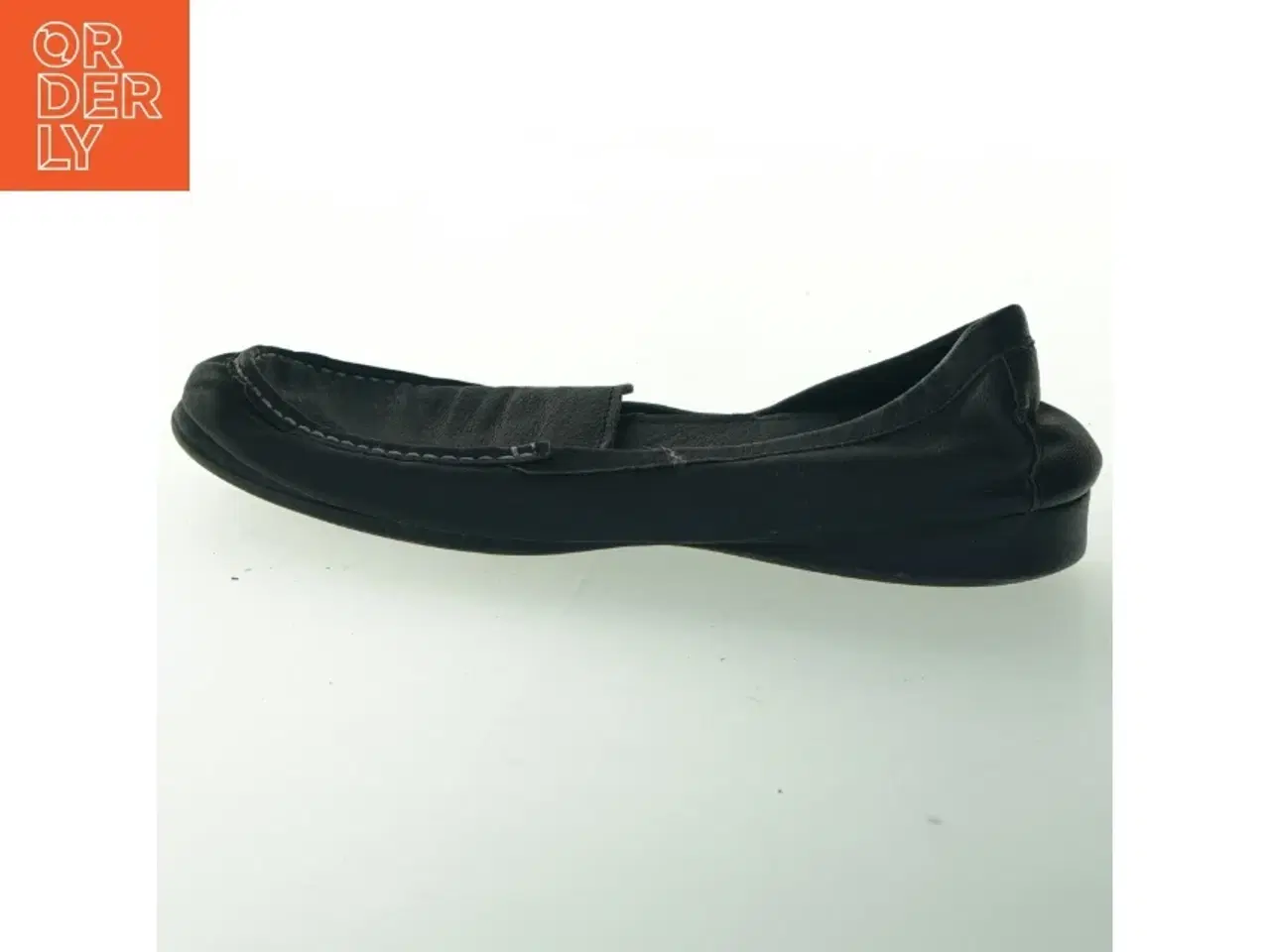 Billede 1 - Sorte mokkasiner i læder (str. 42 )