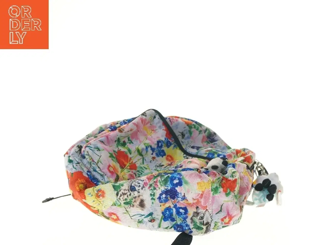 Billede 3 - Blomstret rygsæk med vedhæng (str. 43x17x34 cm)