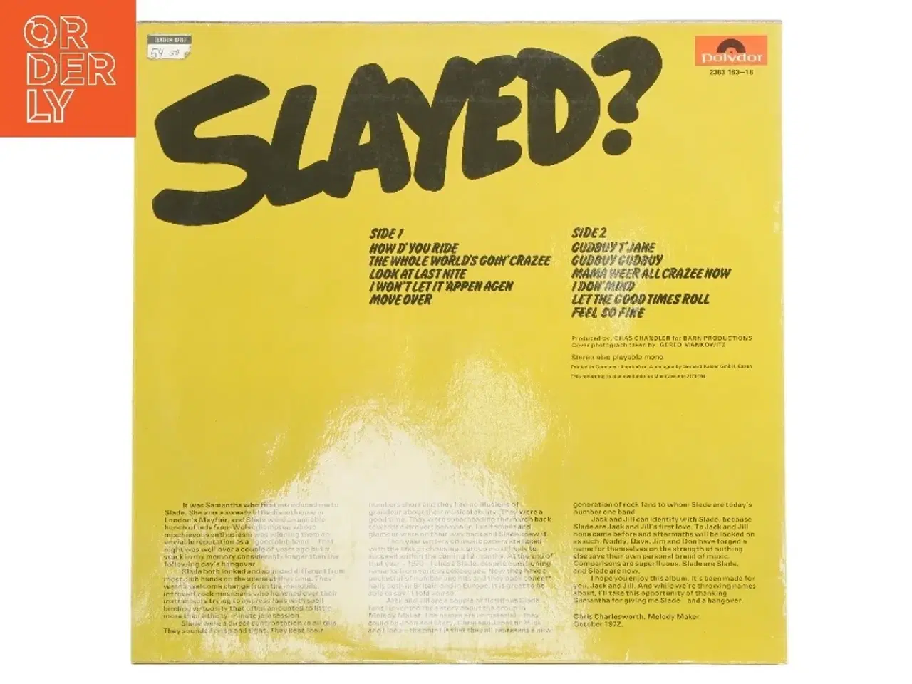 Billede 2 - Slade - Slayed? vinylplade