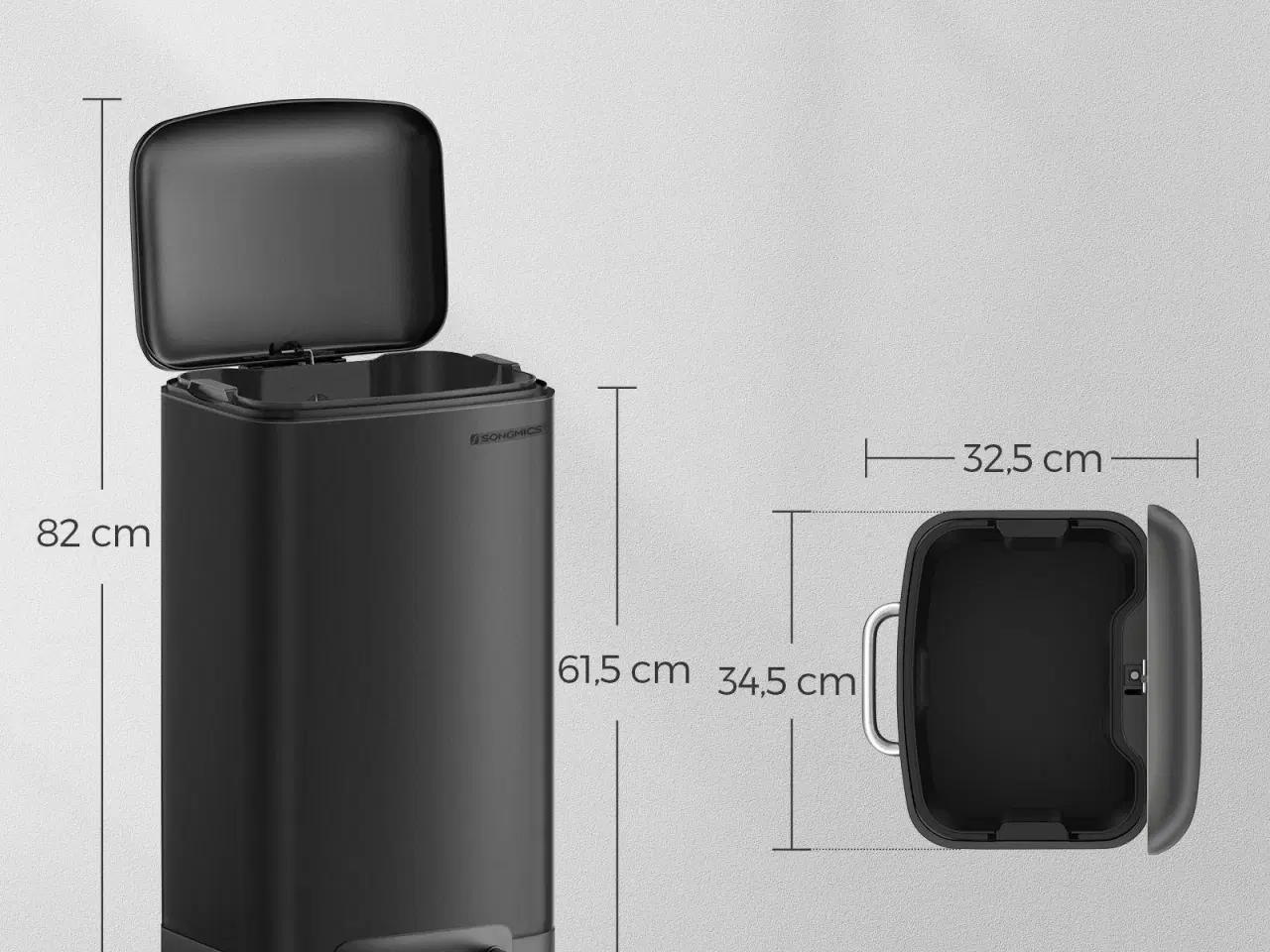 Billede 6 - Pedalspand 30 l – stål med inderspand og soft close, sort