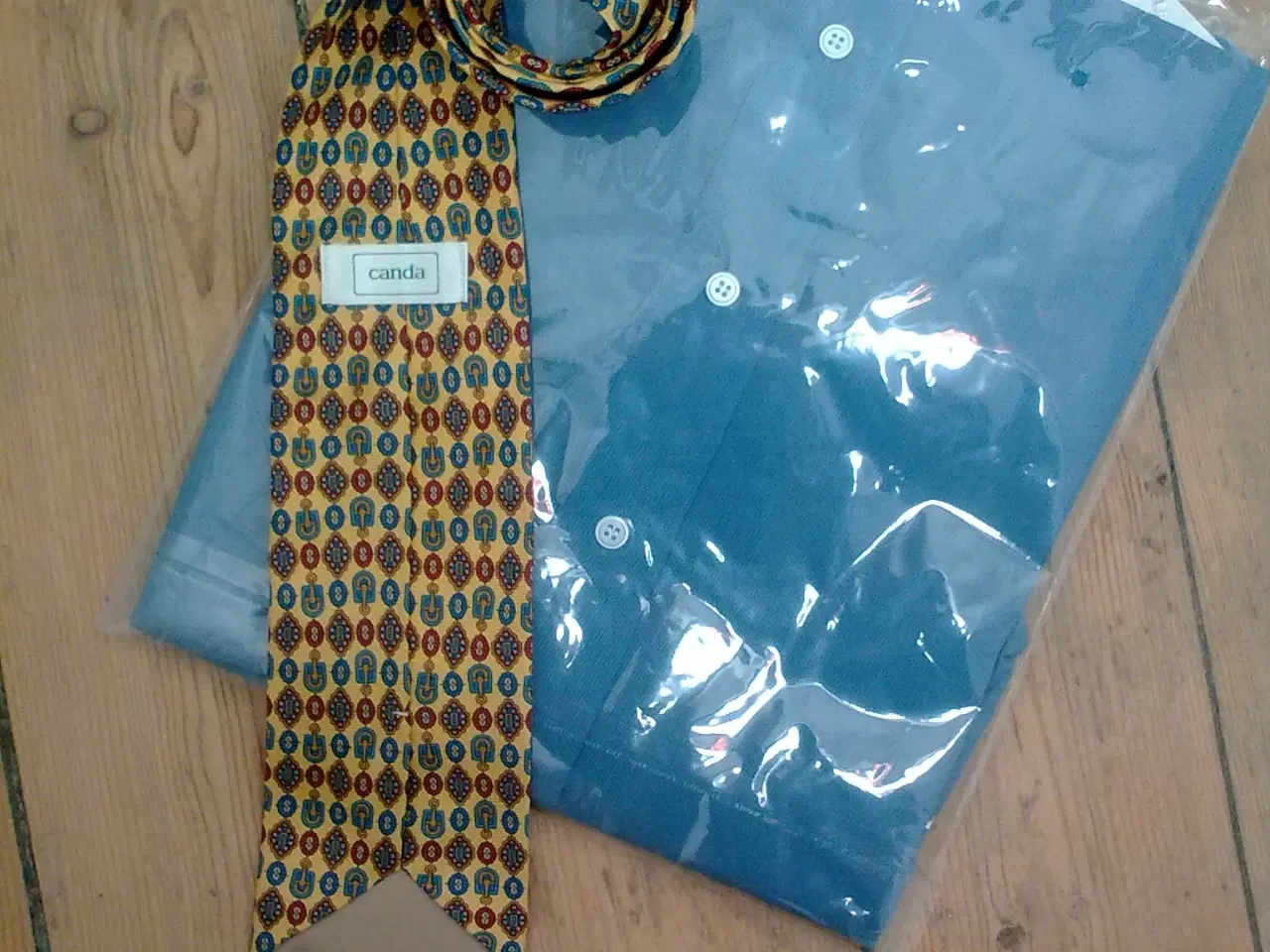 Billede 8 - Skjorte langærmet SE MÅL støvblå UBRUGT