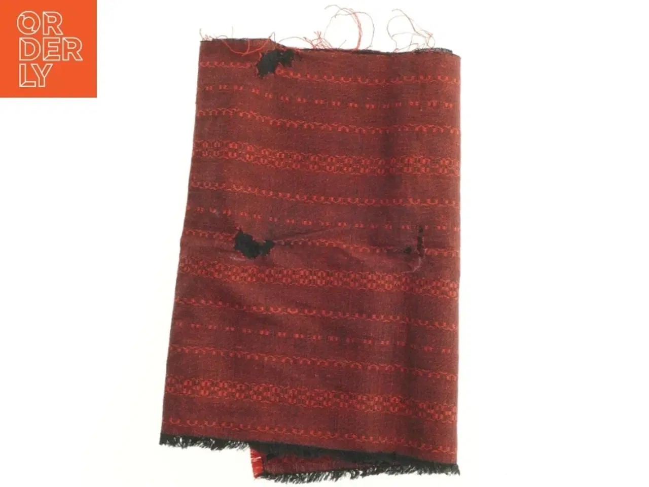 Billede 2 - Rødt håndvævet tæppe (str. 122 x 48 cm)