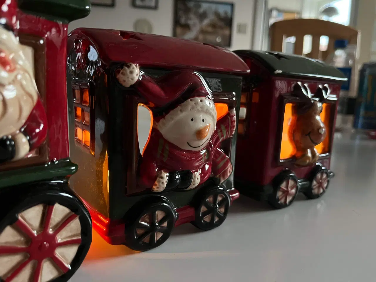 Billede 5 - Julepynt, keramik tog til fyrfadslys