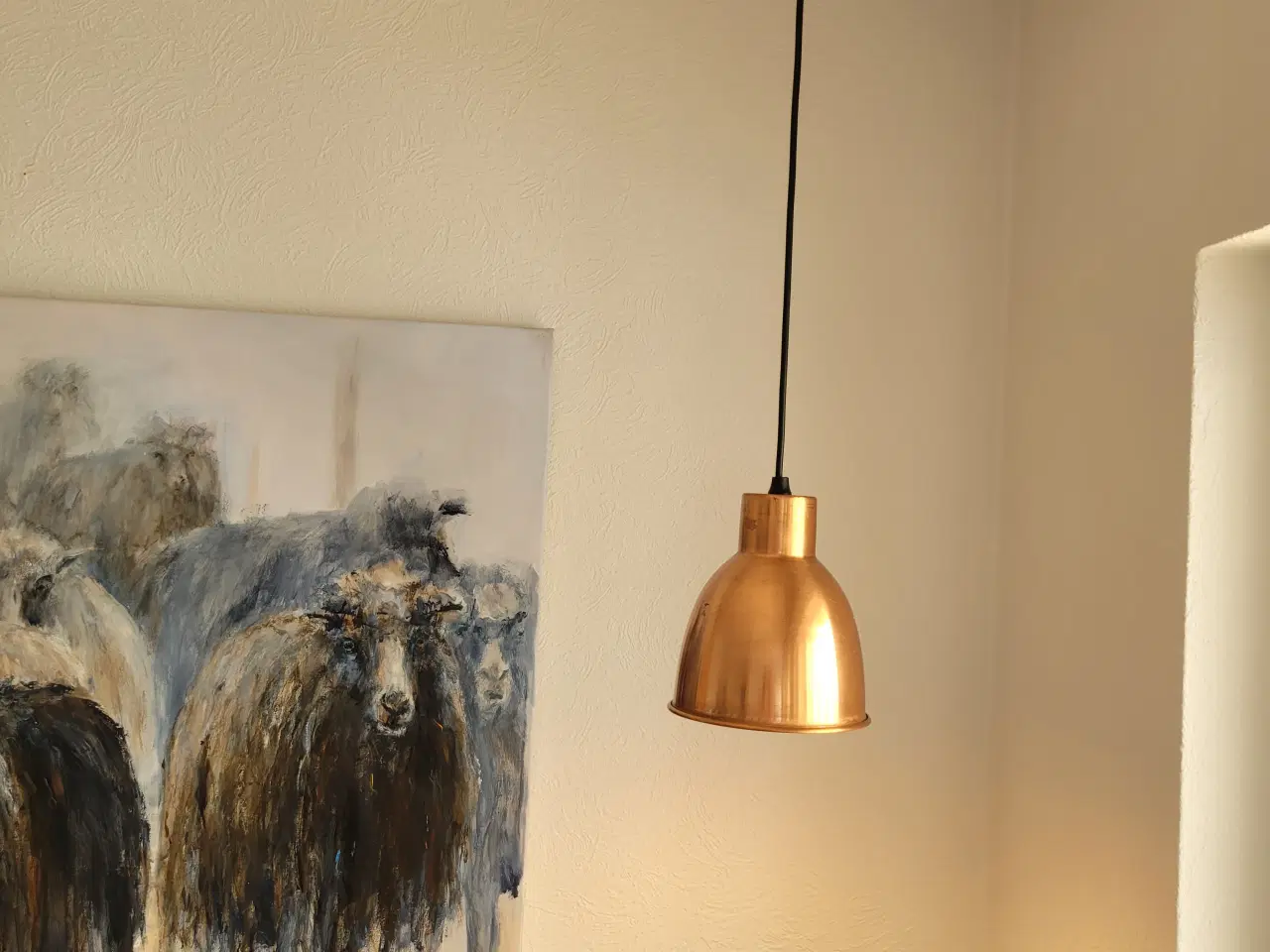 Billede 1 - Loftslampe i messing. 