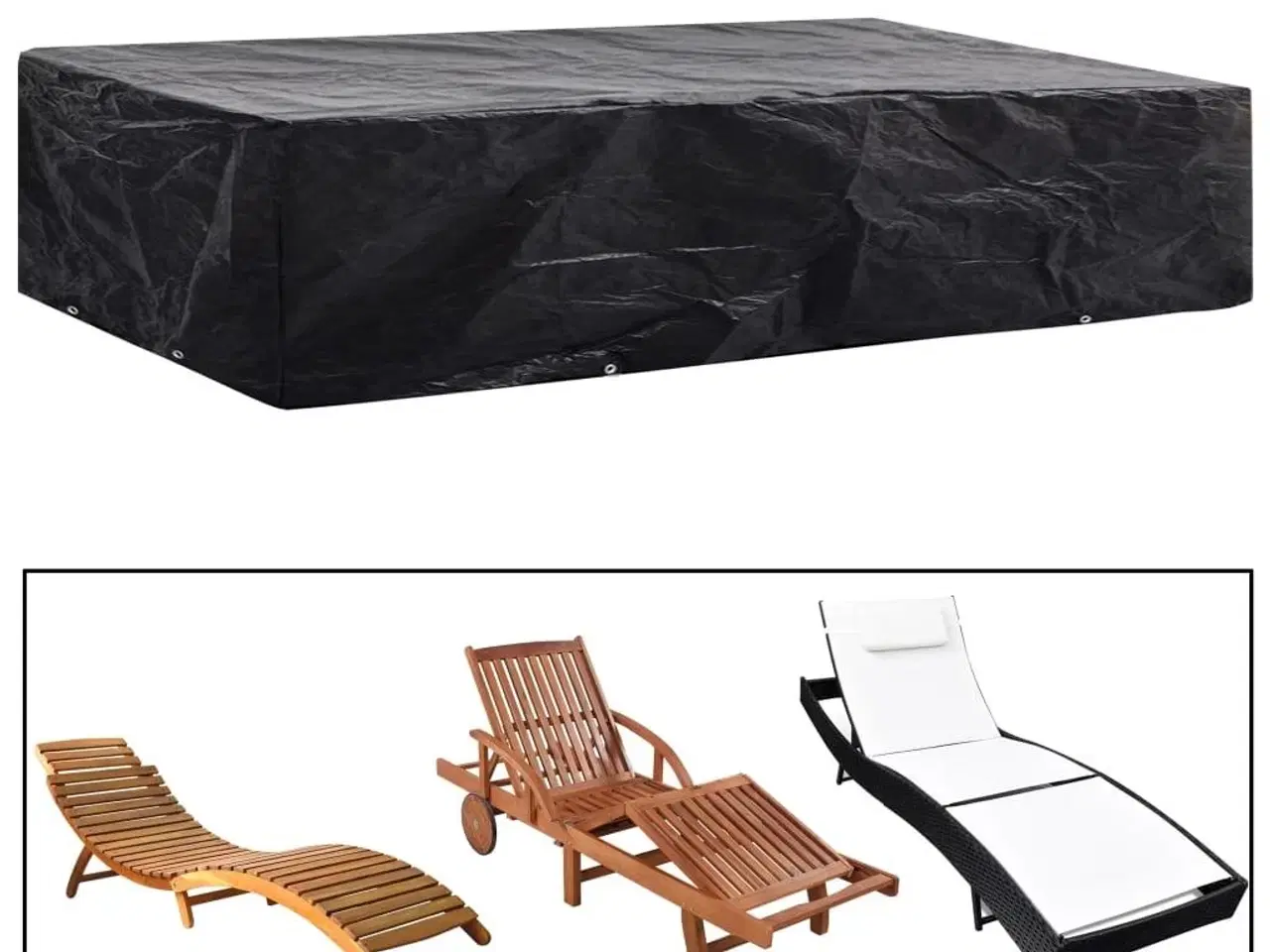 Billede 1 - Overtræk til liggestol 8 snørehuller 218x77x55 cm