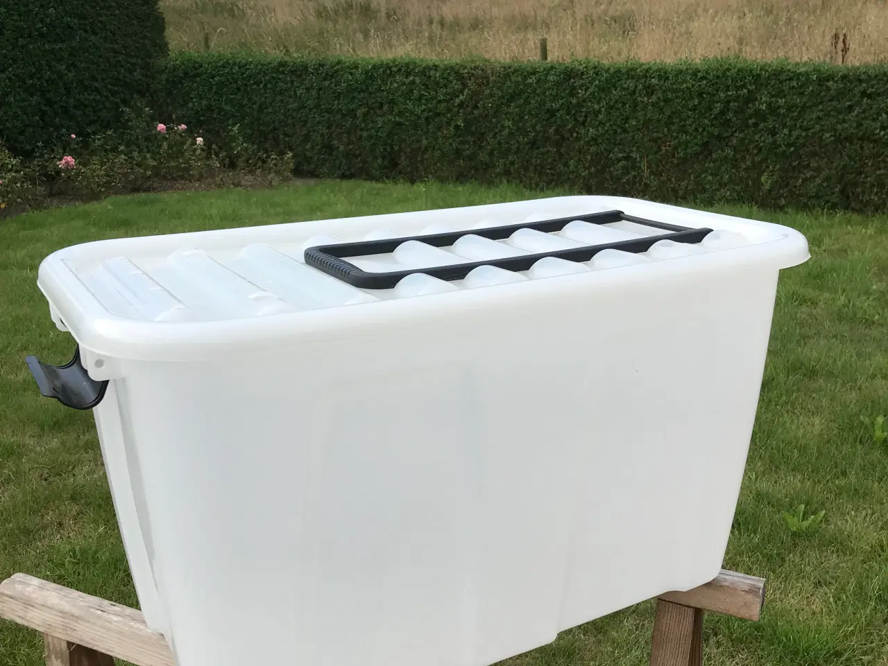 Billede 1 - 2 STORE PLASTKASSER med låg.