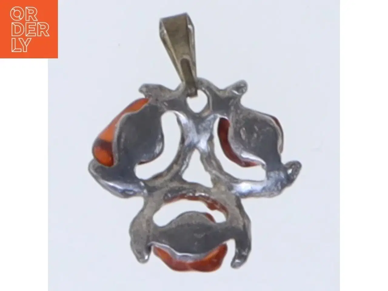 Billede 2 - Sølv vedhæng med rav (str. 2,5 cm)