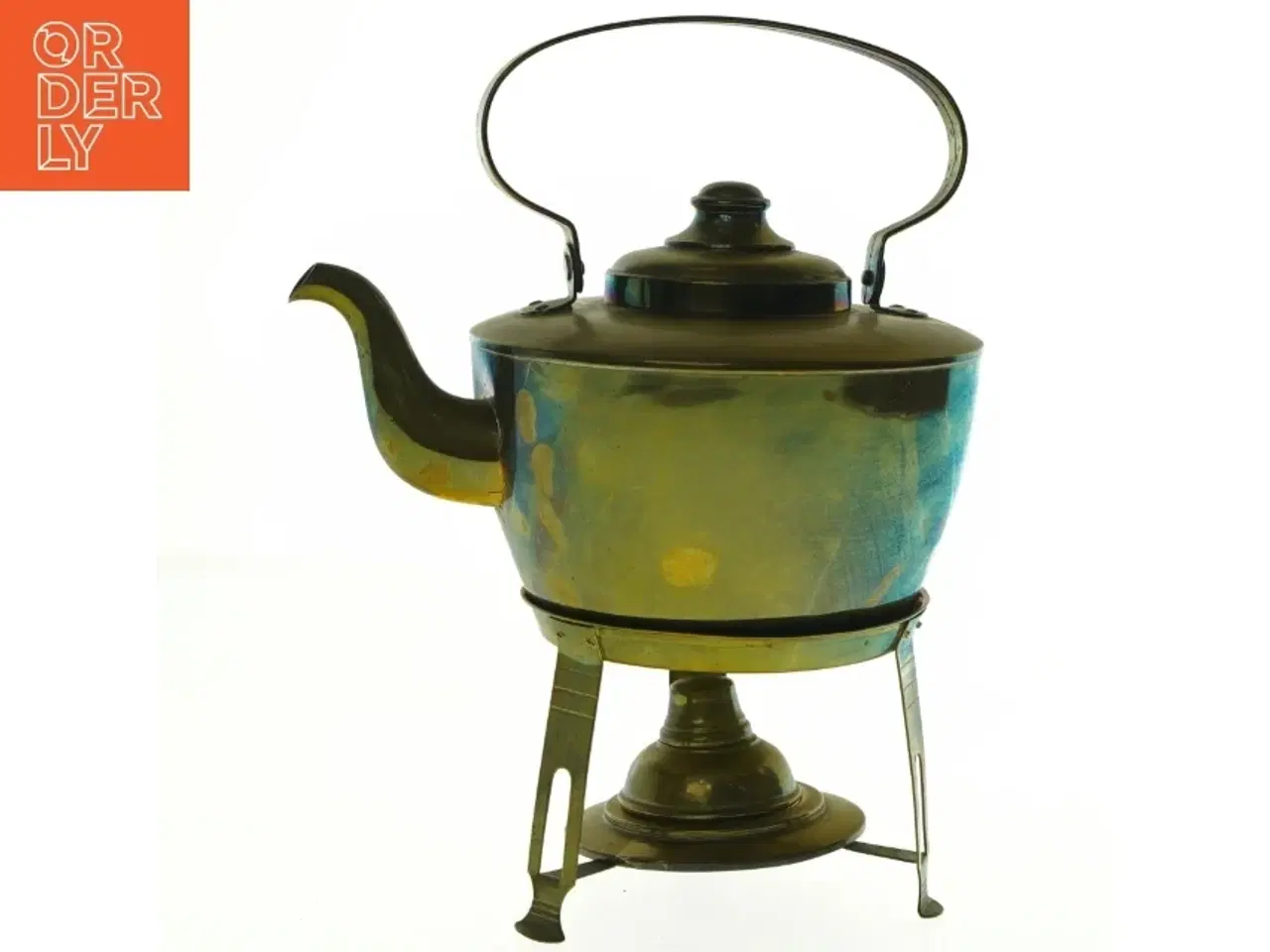 Billede 1 - Gammel messing thekande (str. 20 x 16 cm)