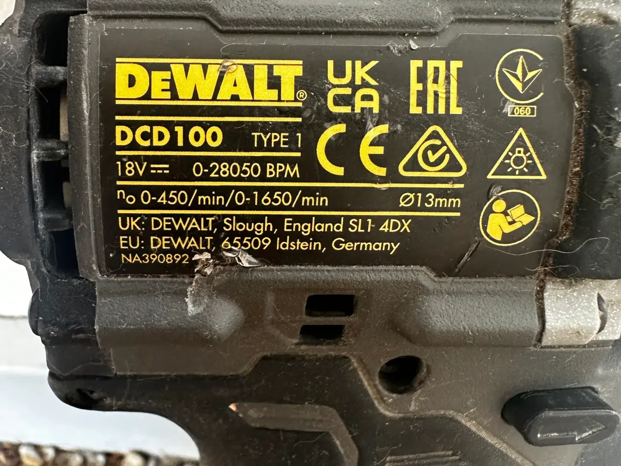 Billede 2 - DeWalt DCD100 Boremaskine 18V Sort Gul 5.0Ah