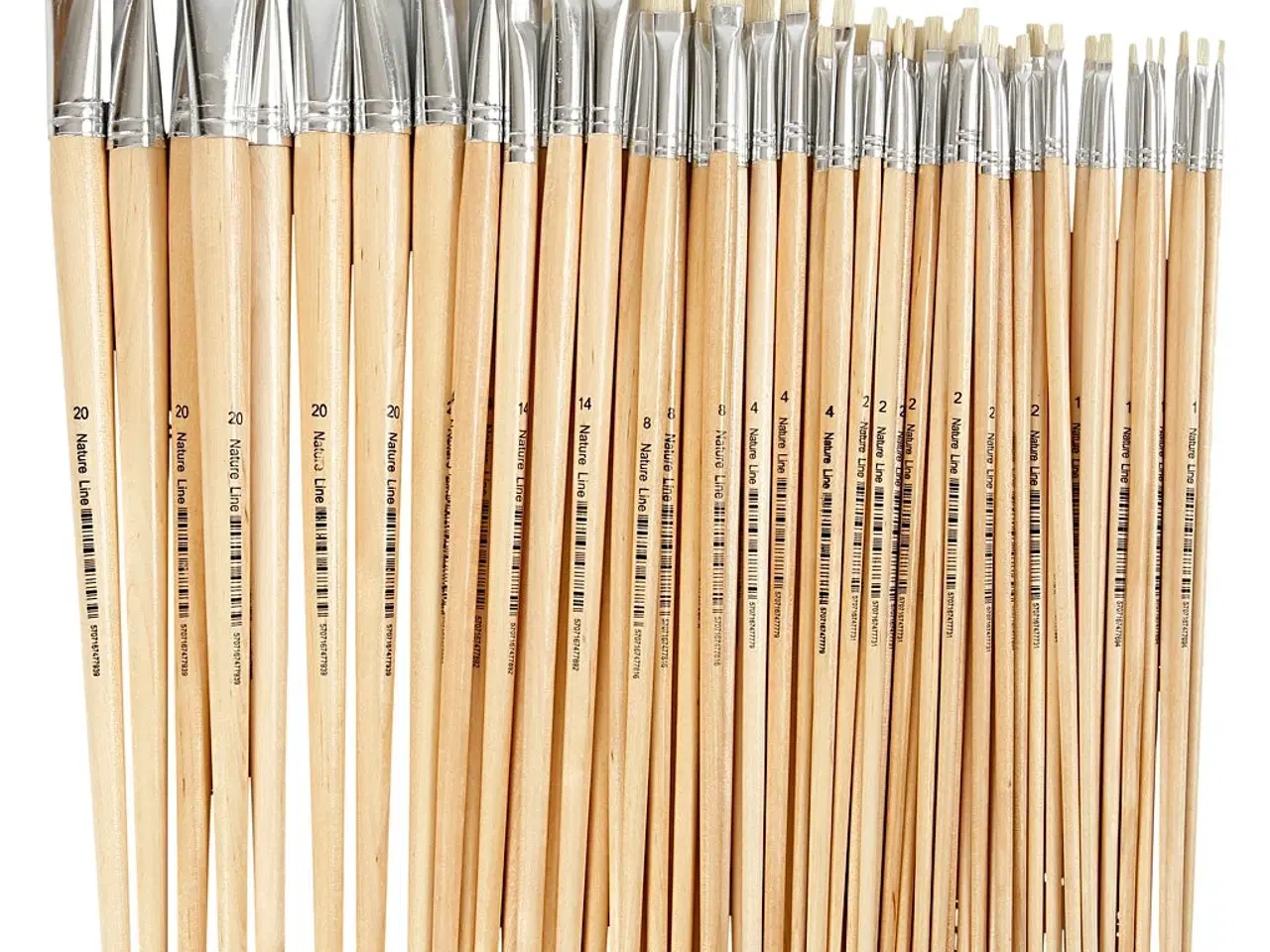 Billede 1 - Nature Line Flade Svinebørstepensler - 64 stk. Sæt