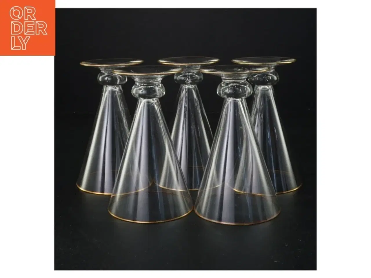Billede 2 - Vintageglas med guldkant (str. 14 x 9 cm)