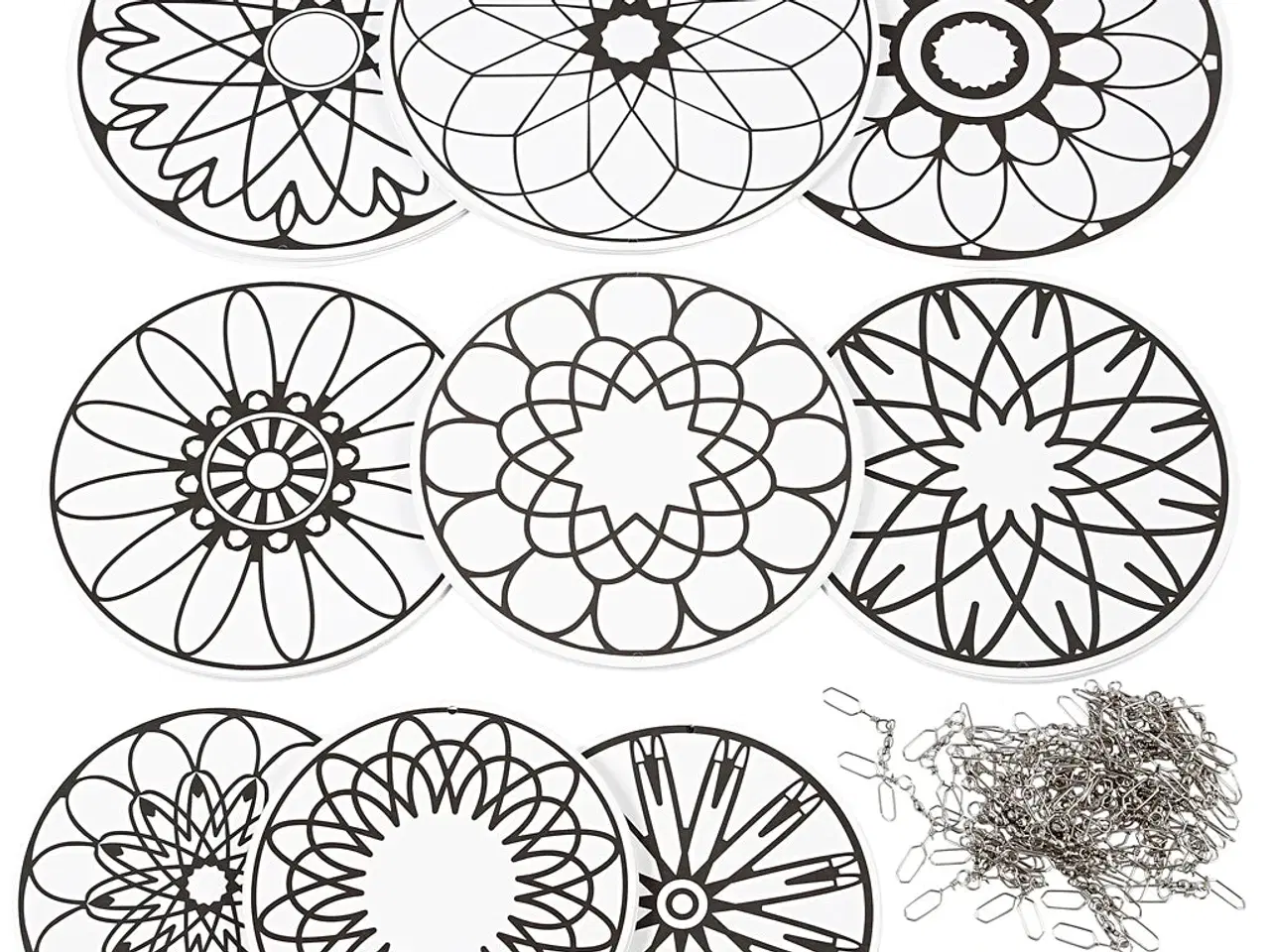 Billede 1 - Uro med print, diam. 12+15+18 cm, 300 g, 20sæt/ 1 pk.