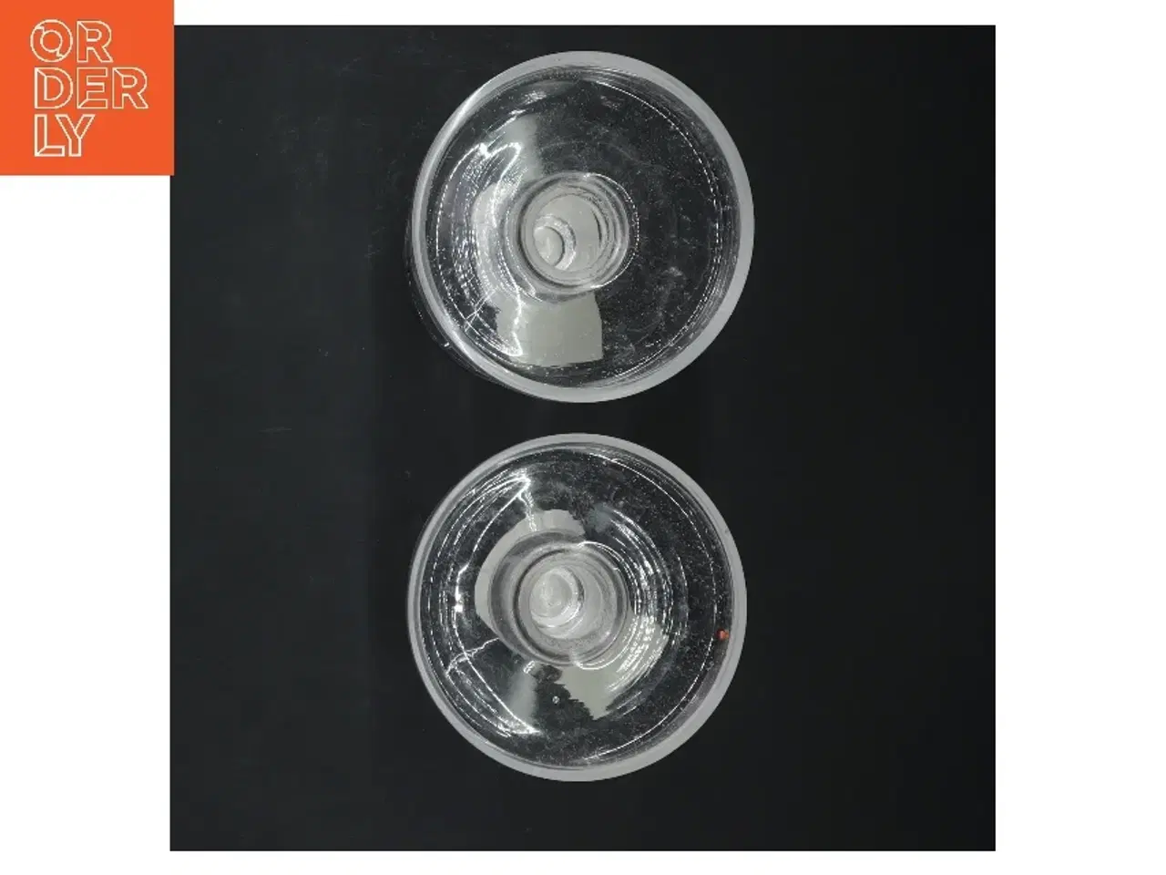 Billede 3 - Glas lysestager, sæt af 2 (str. 2 styk, ø 9,5 cm)